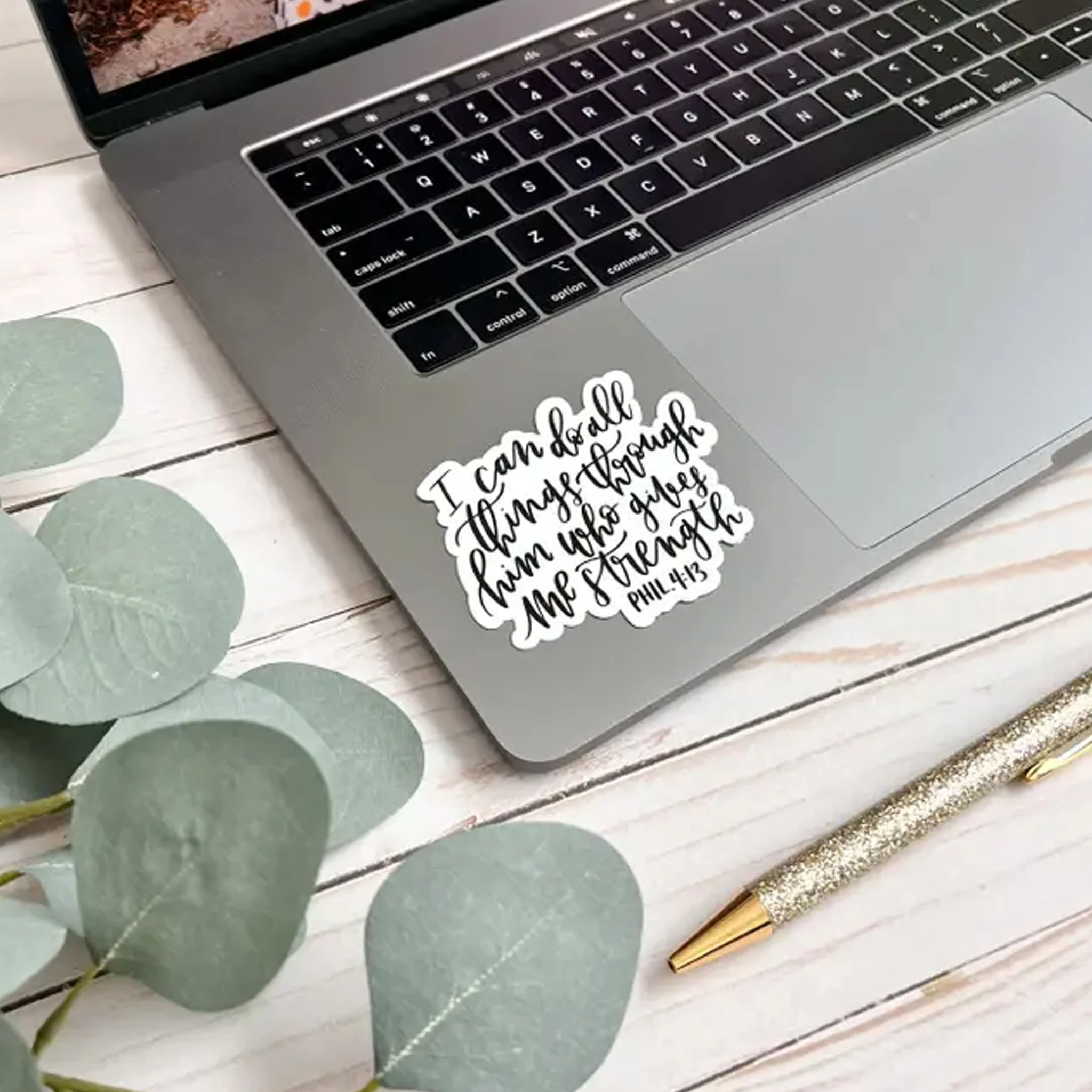 All Things Through Him Vinyl Sticker - Image 2