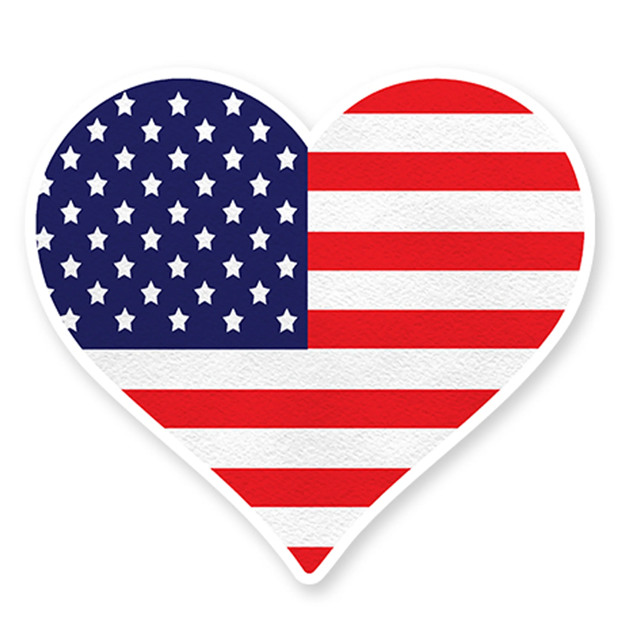 American Flag Heart Die Cut Vinyl Sticker