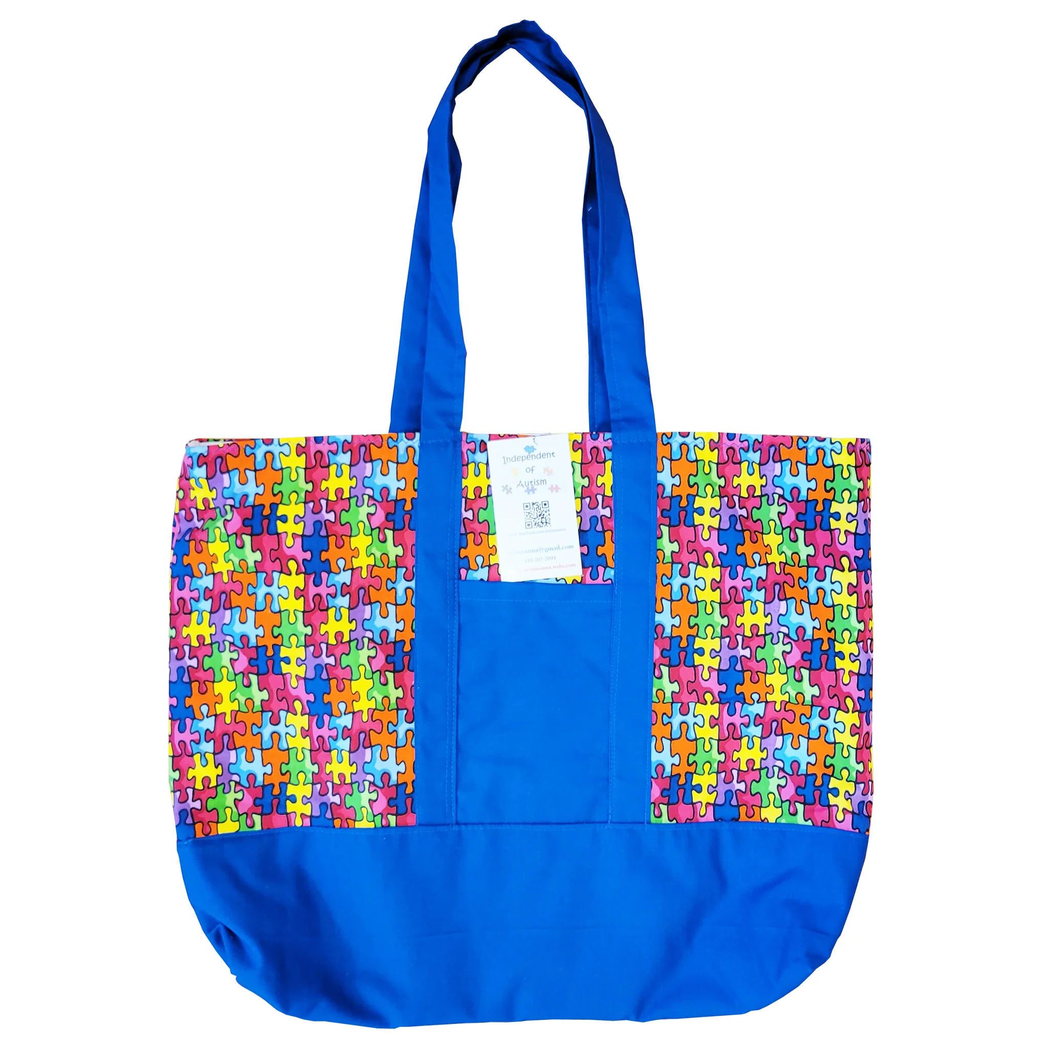 Autism Puzzle Fabric Full Size Totebag
