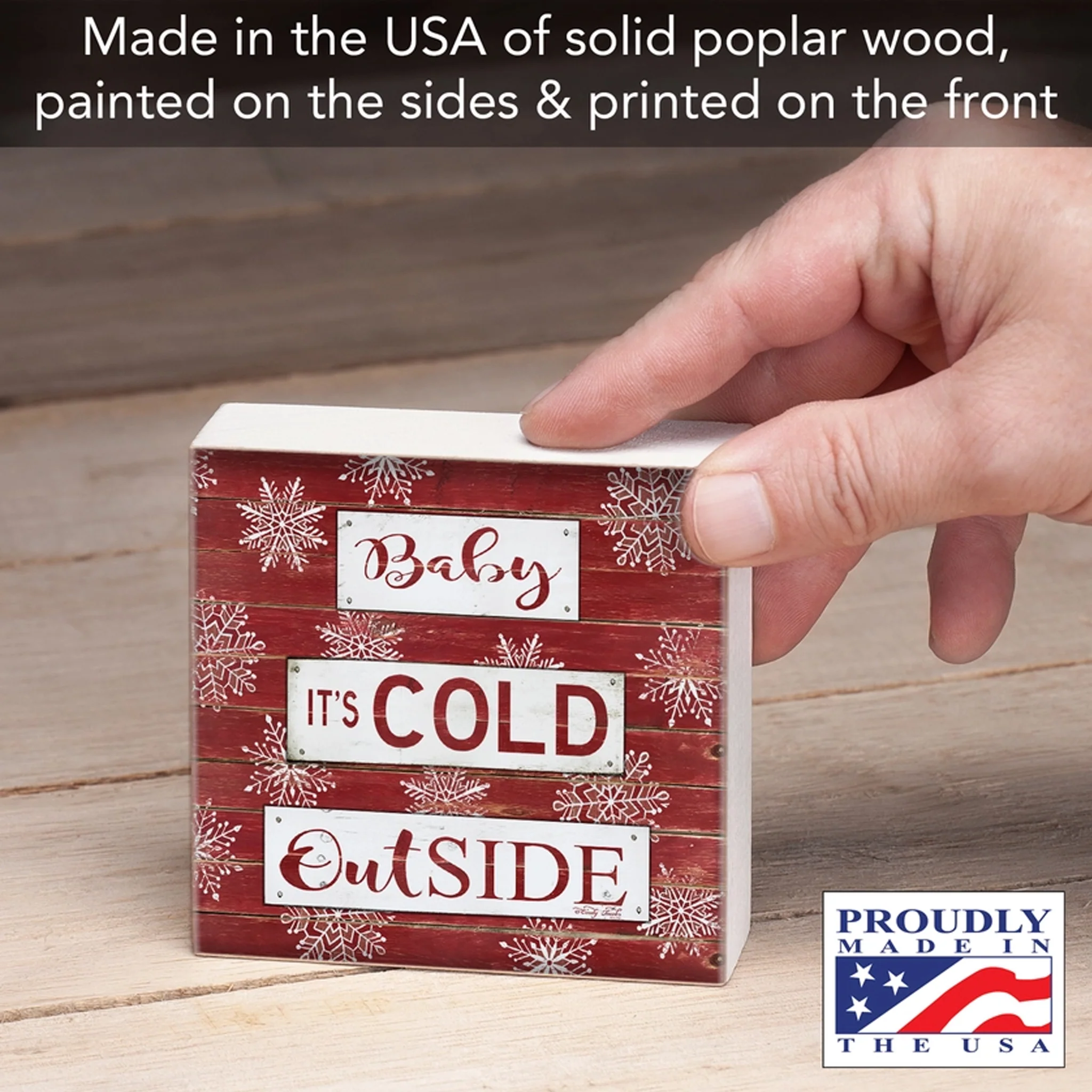 Baby It's Cold Outside Wood Block Sign - Image 2