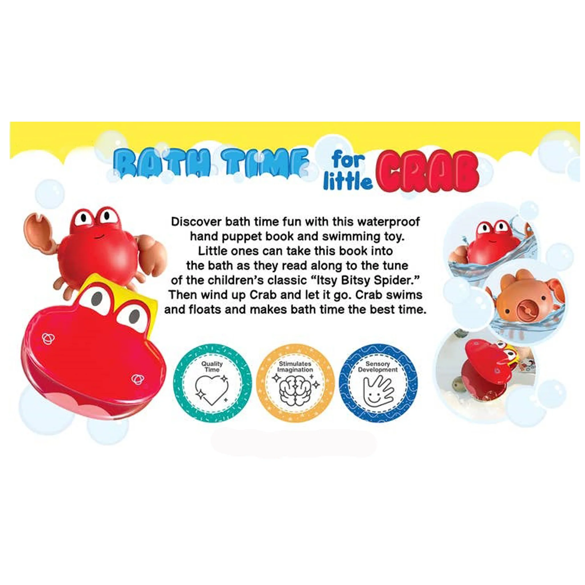 Bath Time For Little Crab - Swimming Crab Toy and Book - Image 6