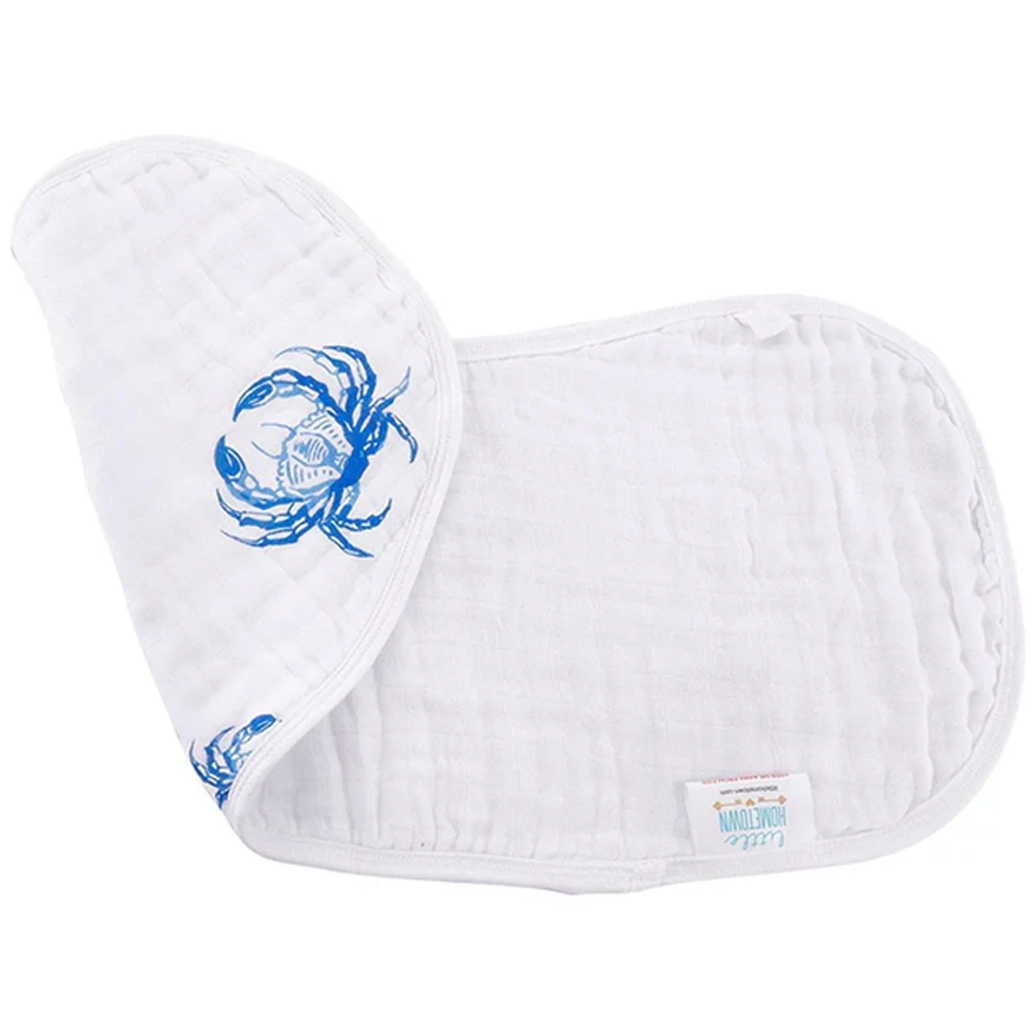 Blue Crab Baby 2-in-1 Burp Cloth and Bib - Image 4