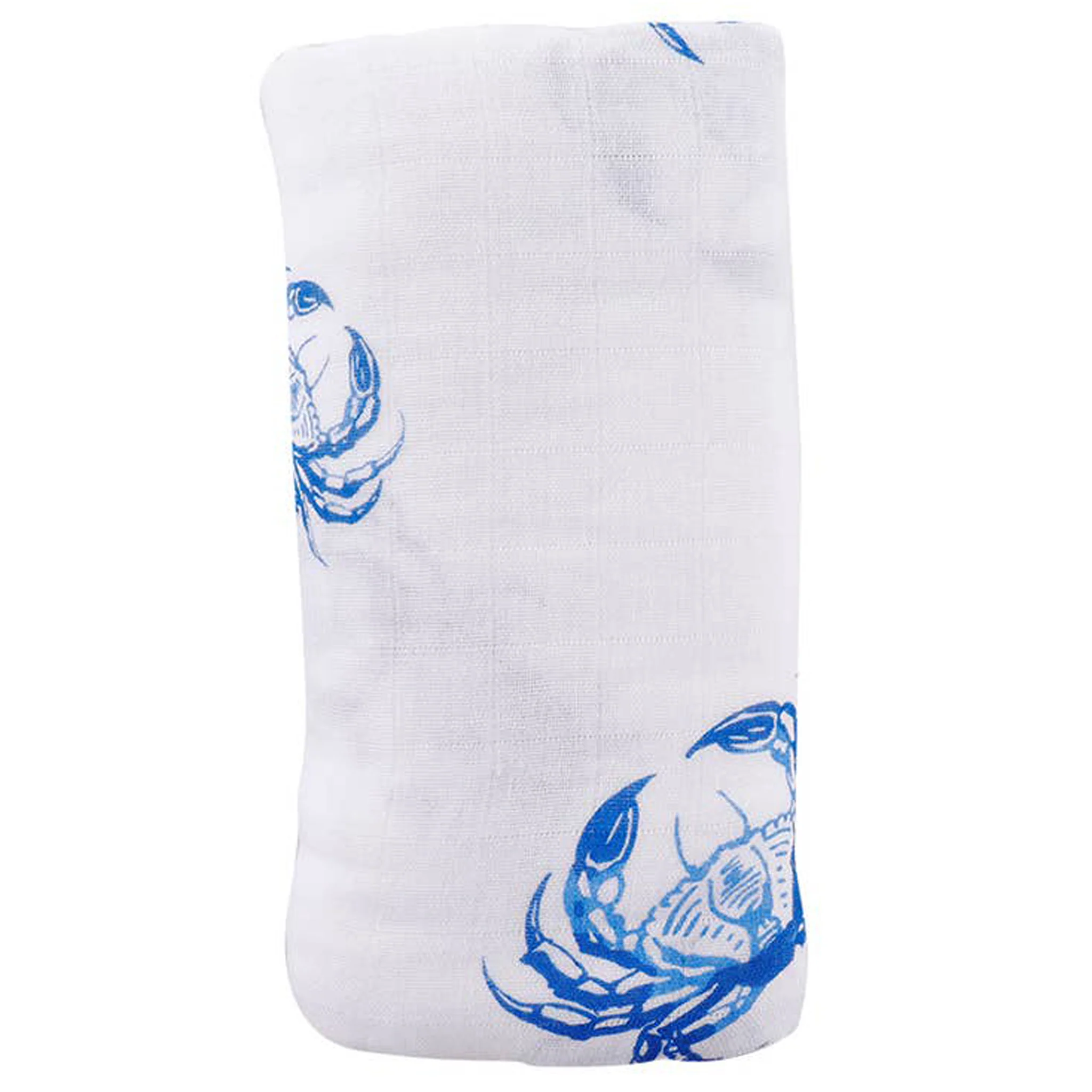 Blue Crab Baby Swaddle Muslin Receiving Blanket - Image 4