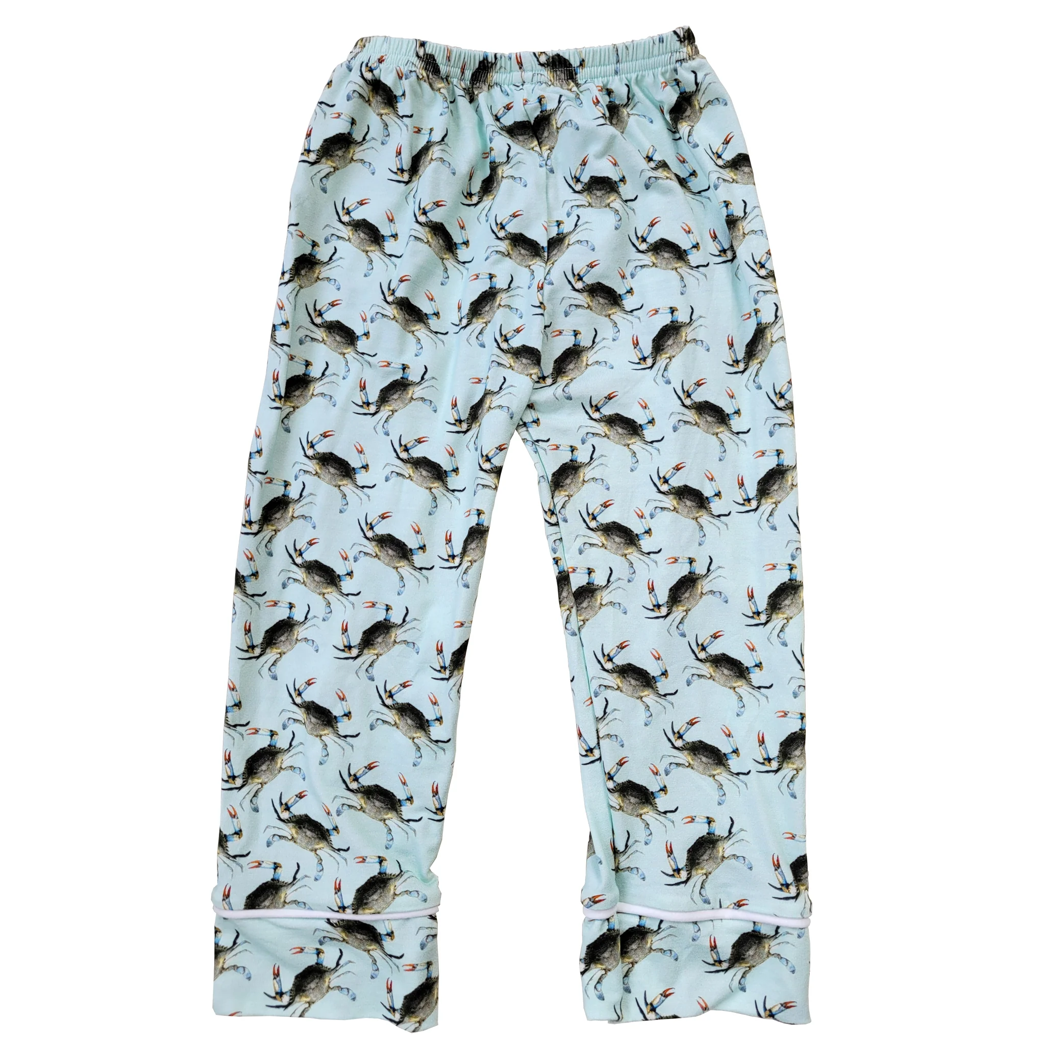 Blue Crab Button Down Toddler Pajama Set - Bamboo - Image 3
