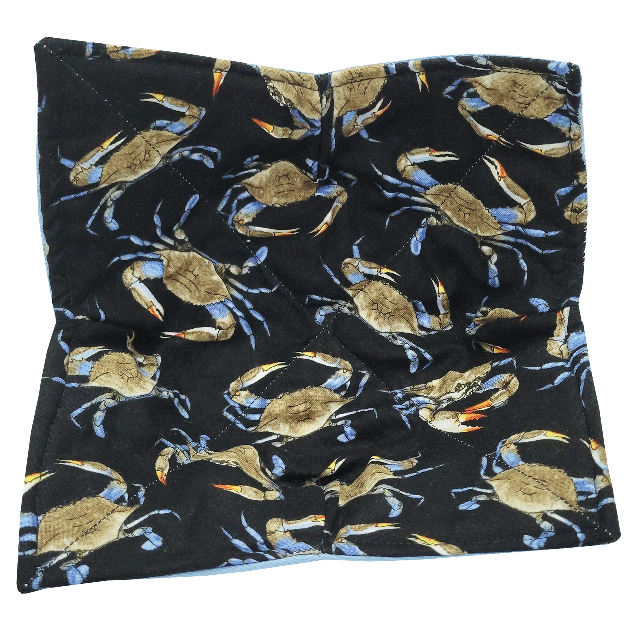 Blue Crab Black Background Microwave Bowl Cozy Potholder - Image 3