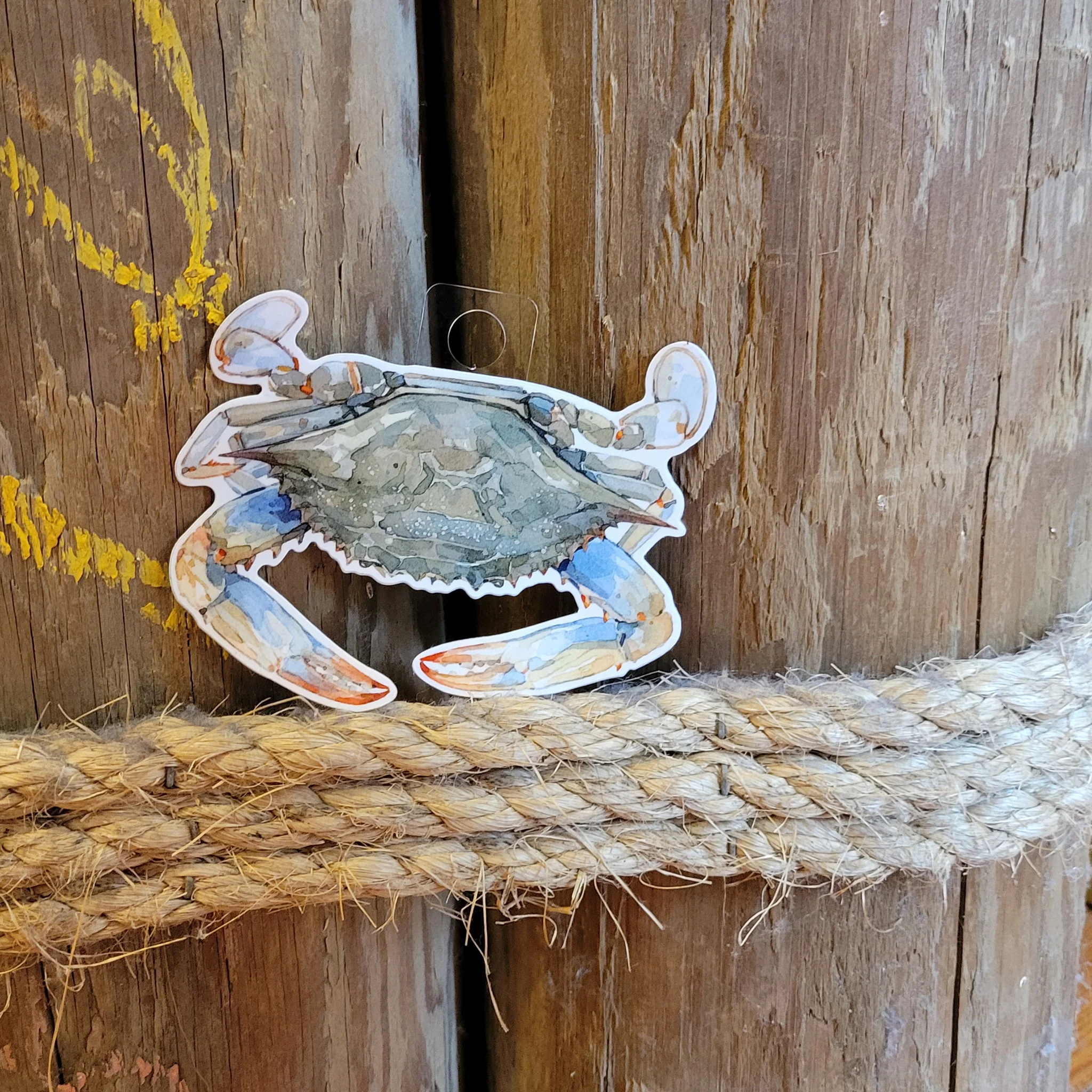 Blue Crab Watercolor Vinyl Sticker - Image 3
