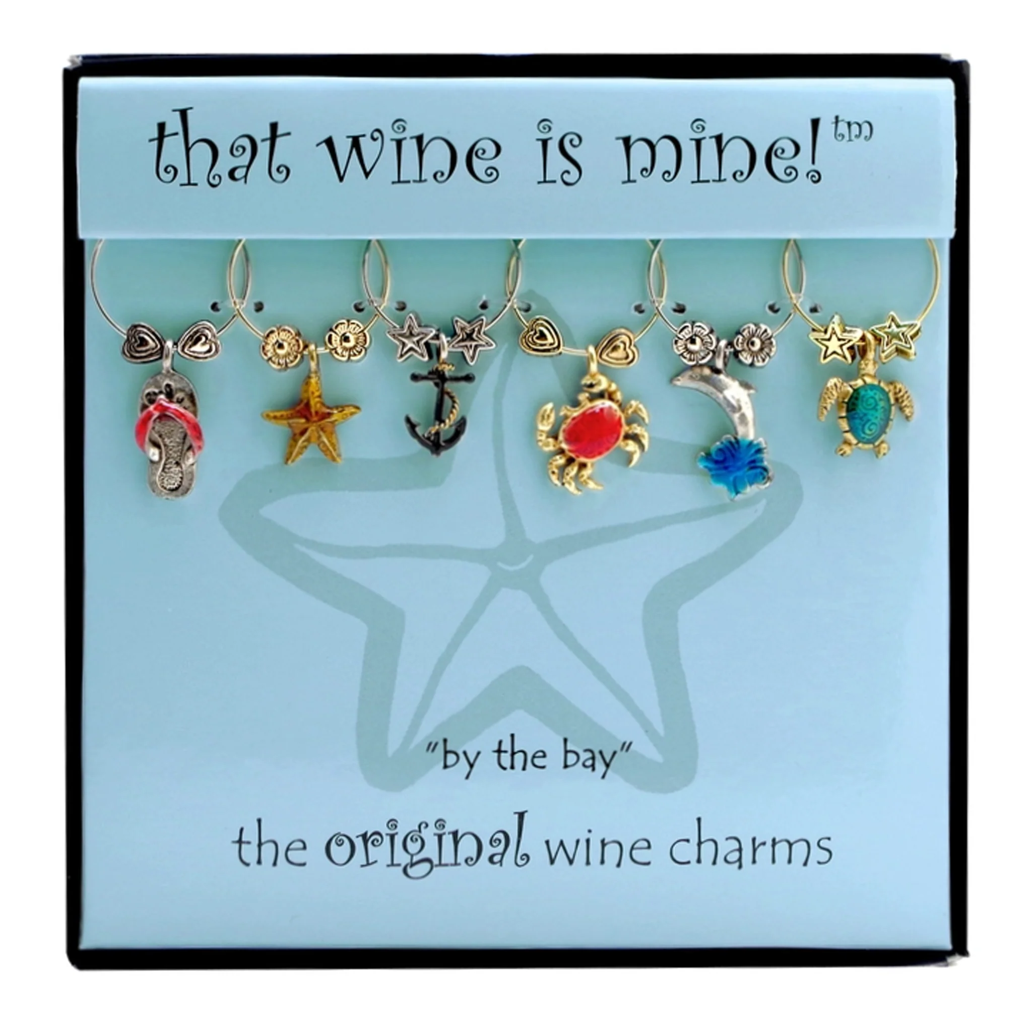 By The Bay (with Crab) Wine Charms Set of 6
