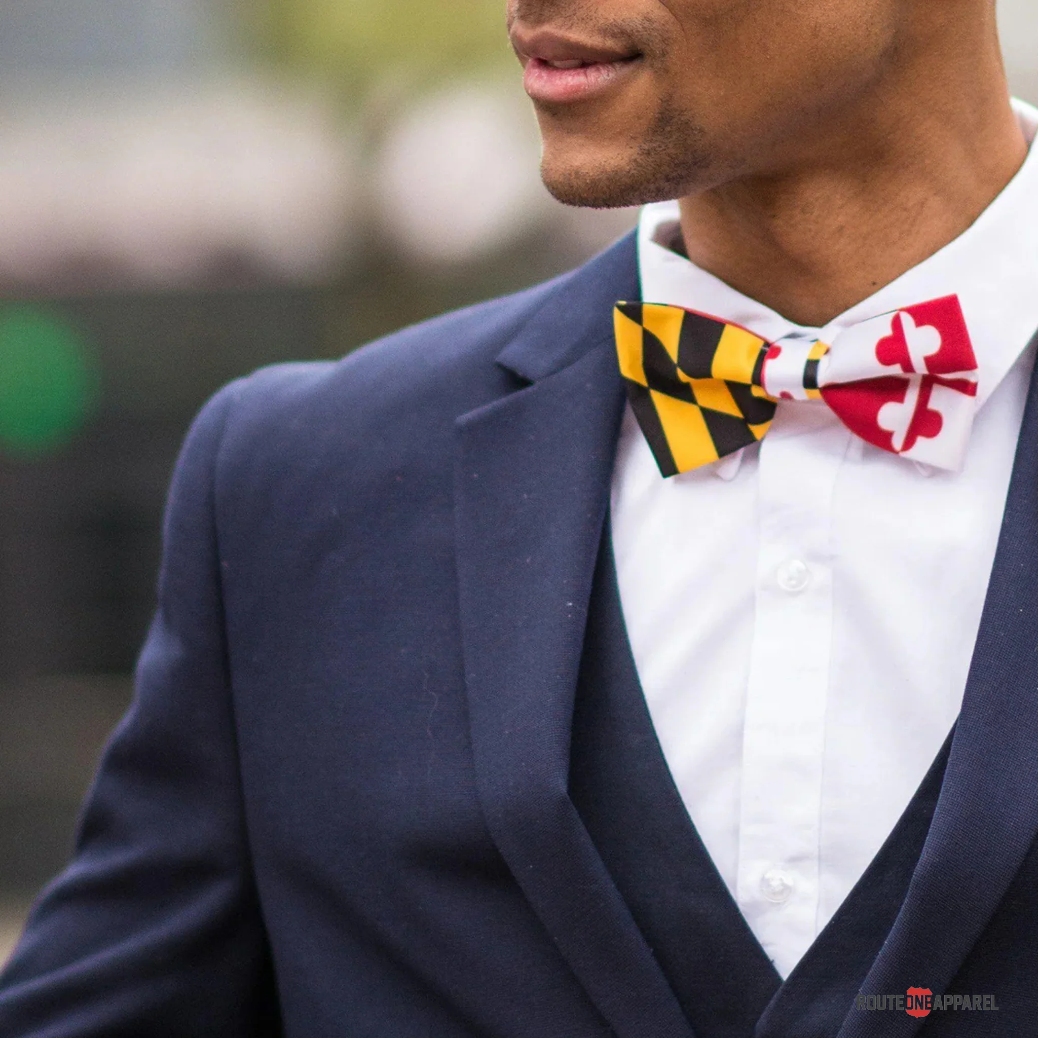 Calvert Crosslands Maryland Flag Pre-tied Bowtie - Image 2