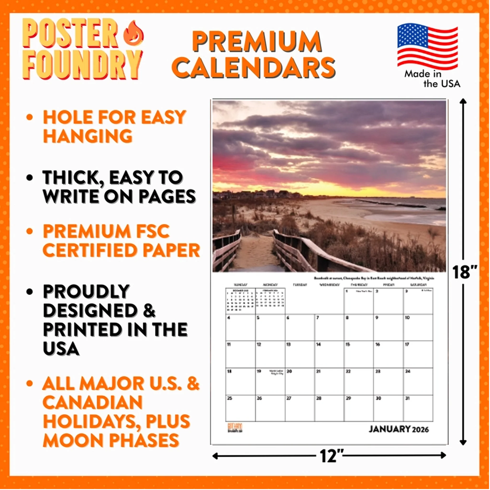 Chesapeake Bay 2026 Wall Calendar 12" x 18" *SALE* - Image 4