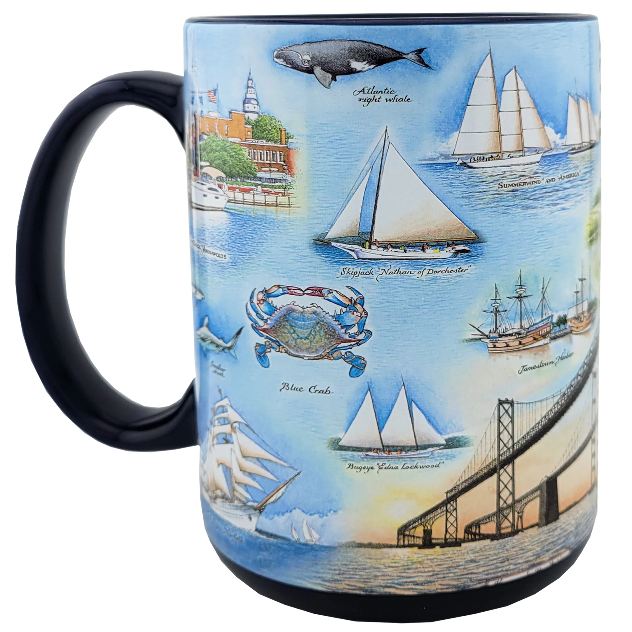 Chesapeake Bay Map Ceramic Coffee Mug - Image 2