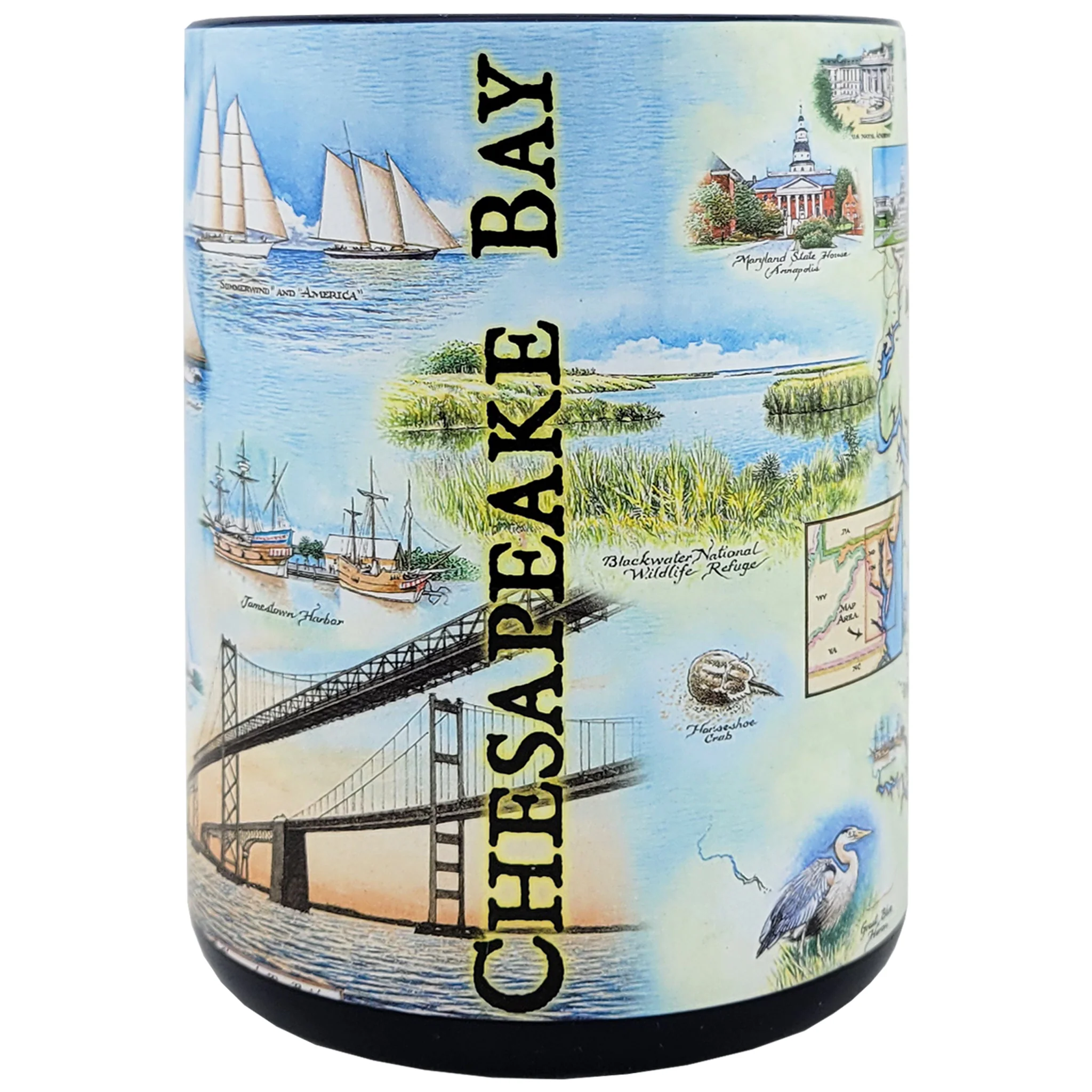 Chesapeake Bay Map Ceramic Coffee Mug - Image 3