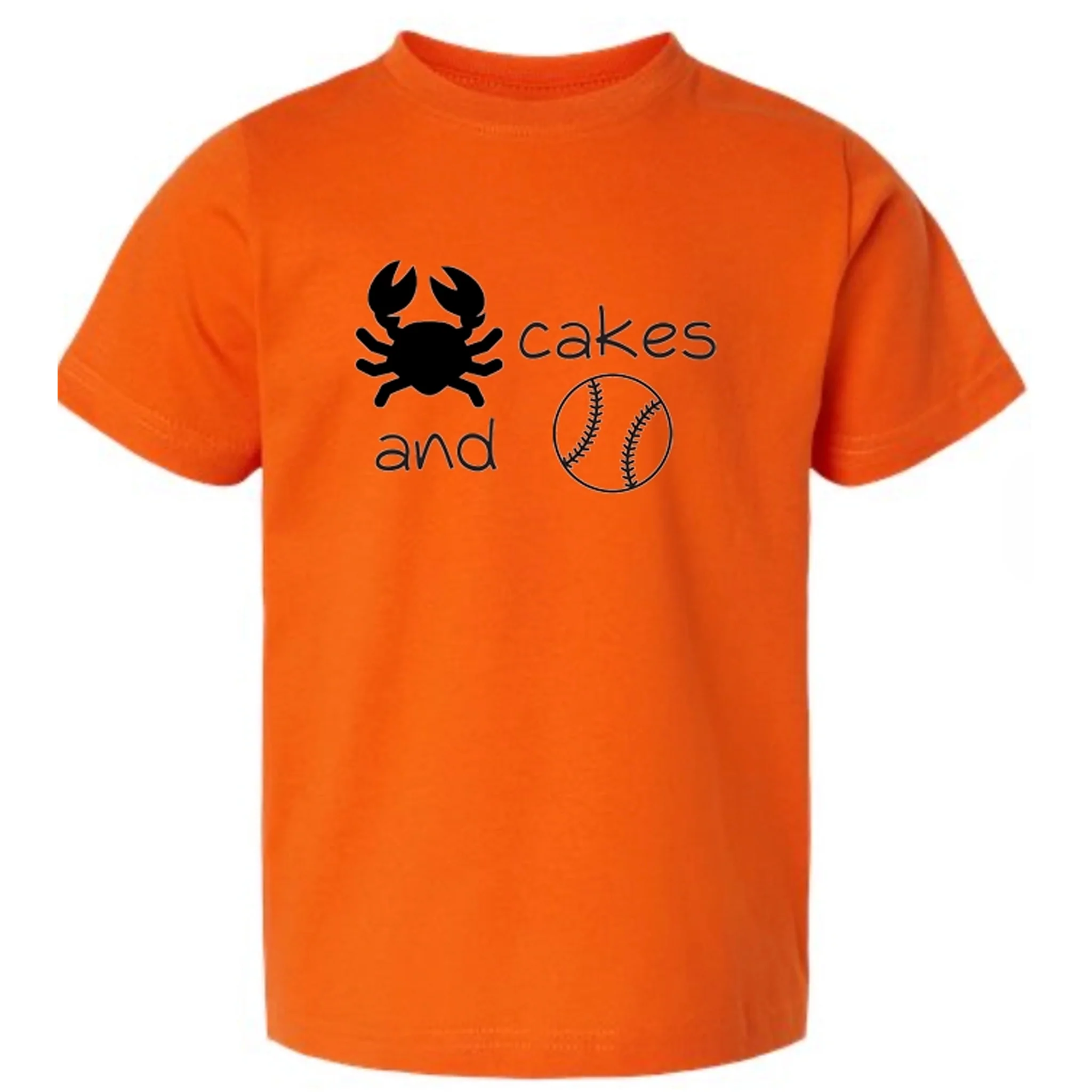 Crab Cakes and Baseball Toddler Orange T-Shirt
