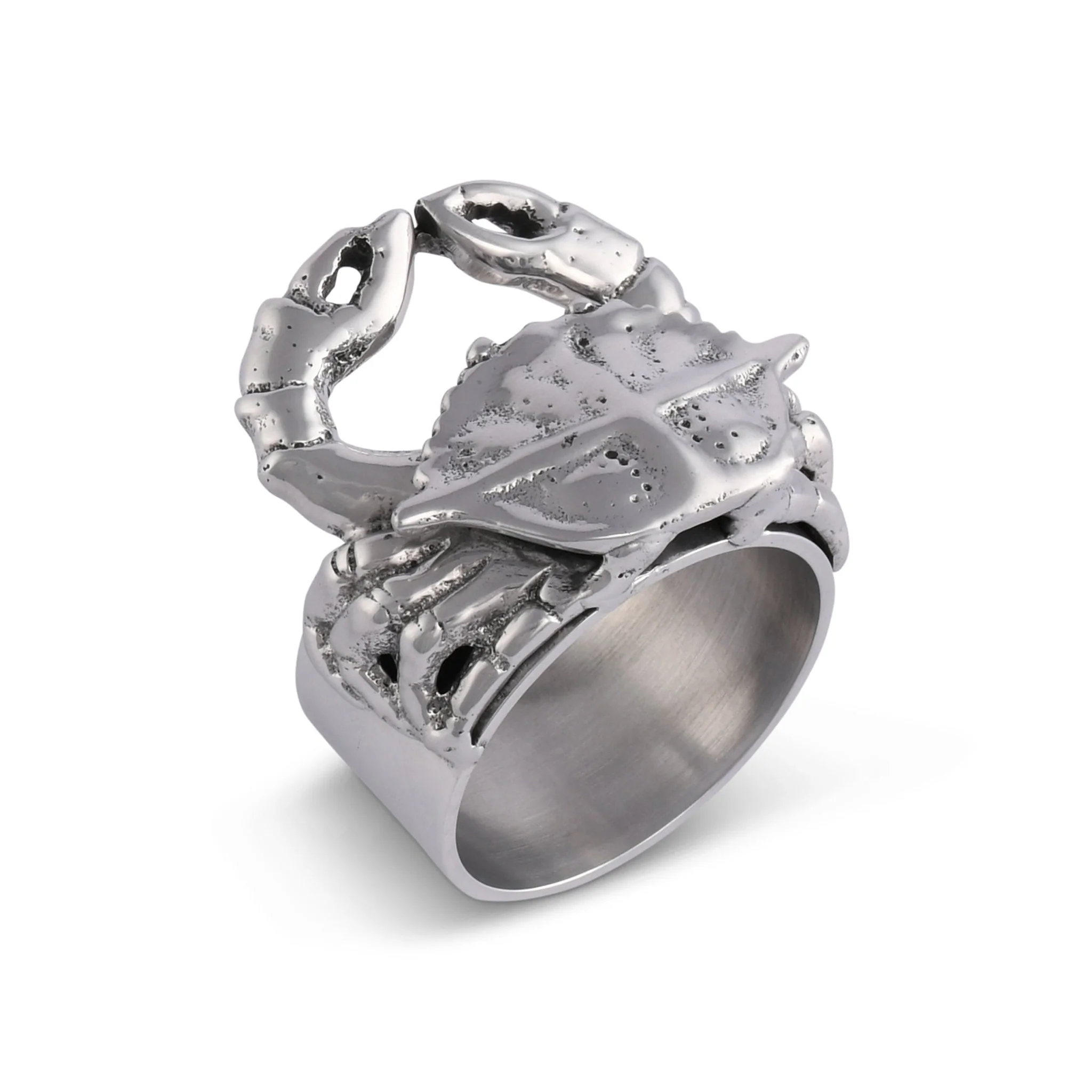 Crab Napkin Rings Set of 4 Sand-Cast Aluminum - Image 3