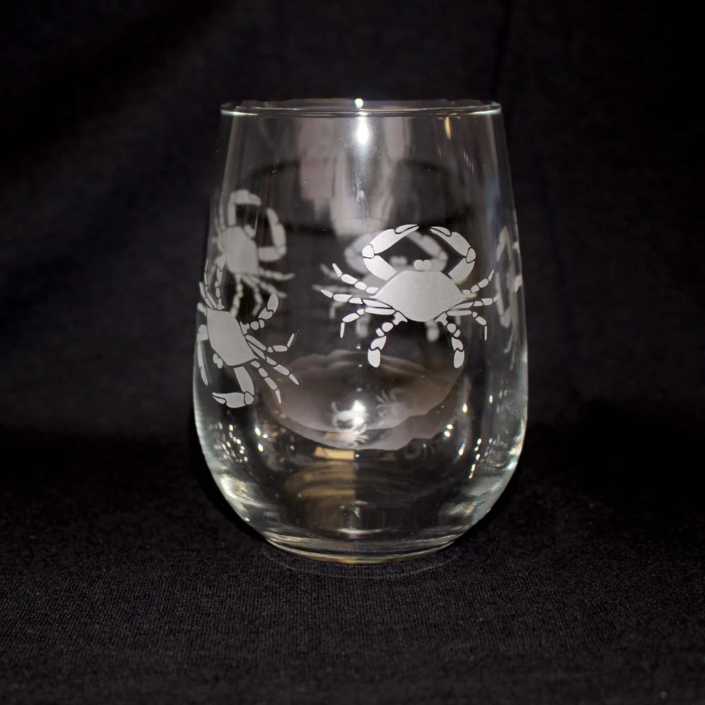 Crab Stemless Wine Glass - Image 3
