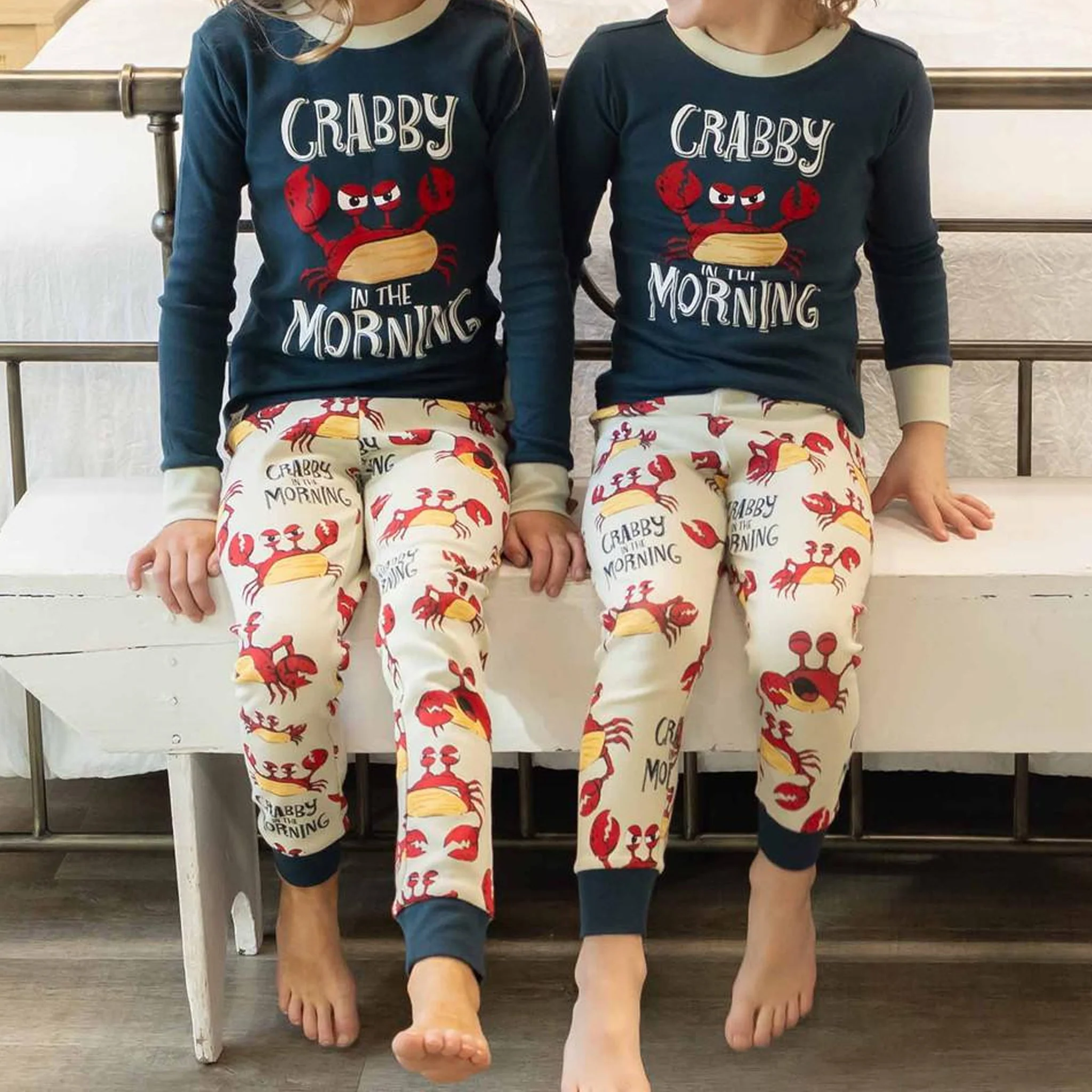 Crabby In The Morning 2 Piece Toddler Pajama Set - Image 6