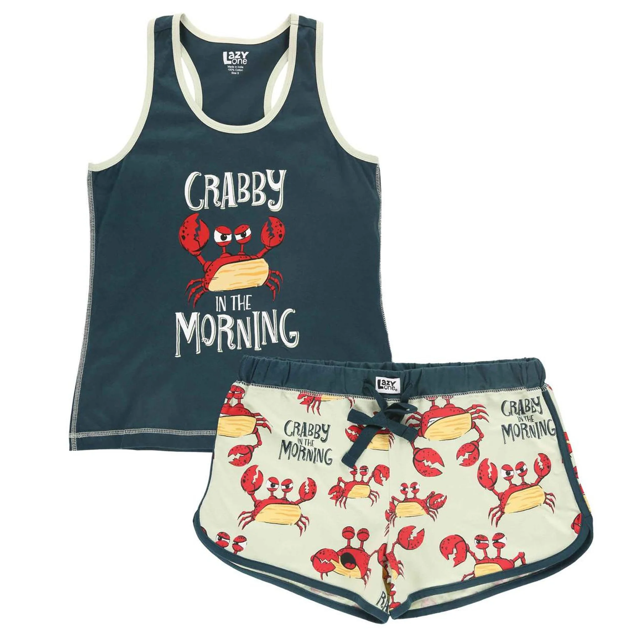 Crabby In The Morning Women's Pajama Tank Top - Image 6