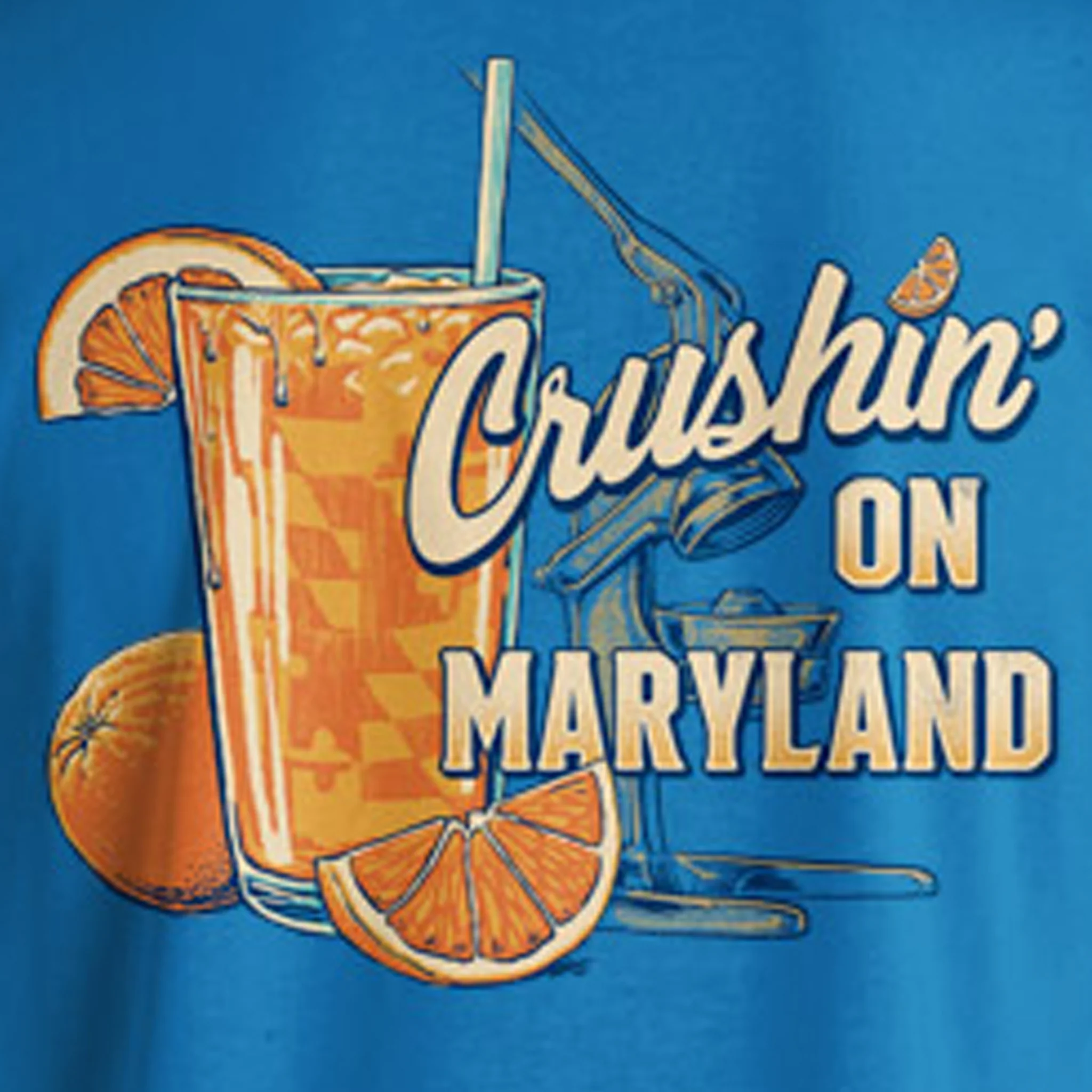 Crushin' On Maryland Orange Crush Blue T-Shirt - Image 3