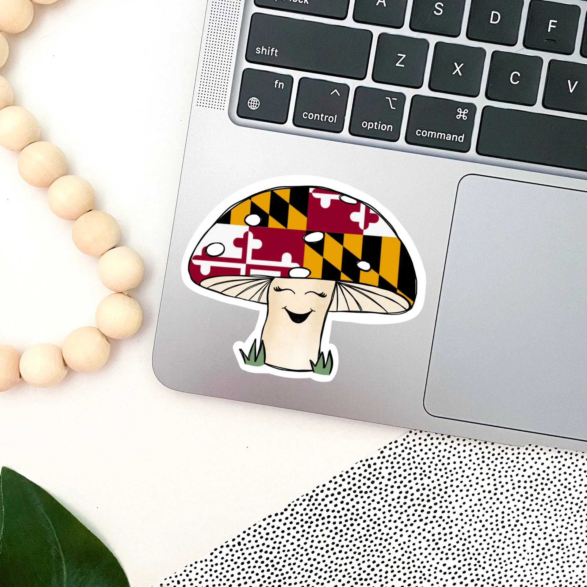 Happy Maryland Mushroom Vinyl Sticker - Image 2