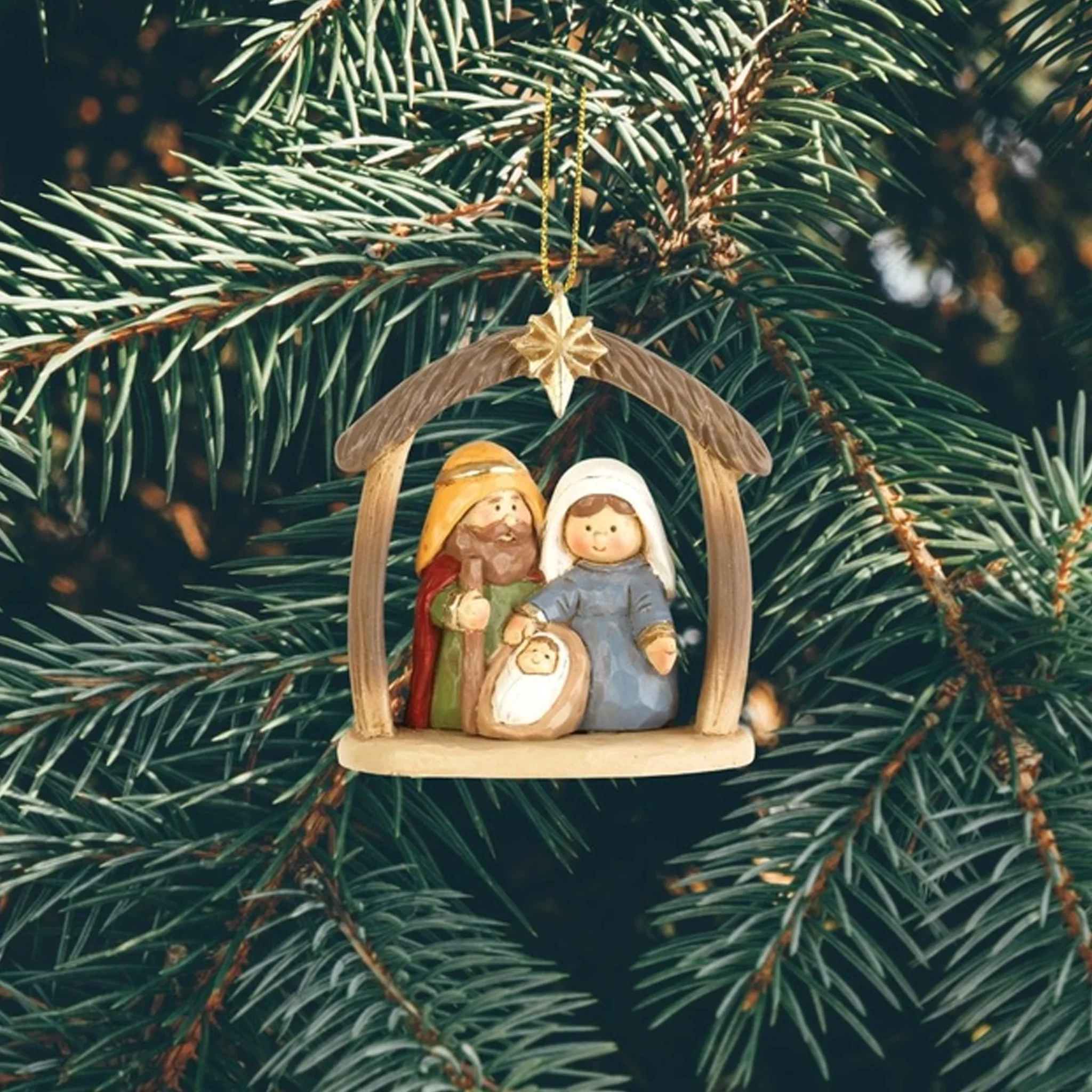 Holy Family Creche Mini Ornament 2.5" - Image 2