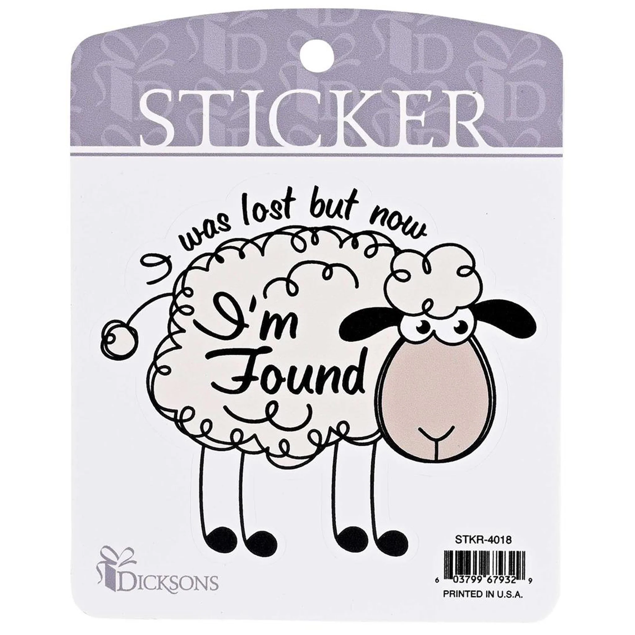 I Was Lost But Now I'm Found Sheep Vinyl Sticker - Image 2