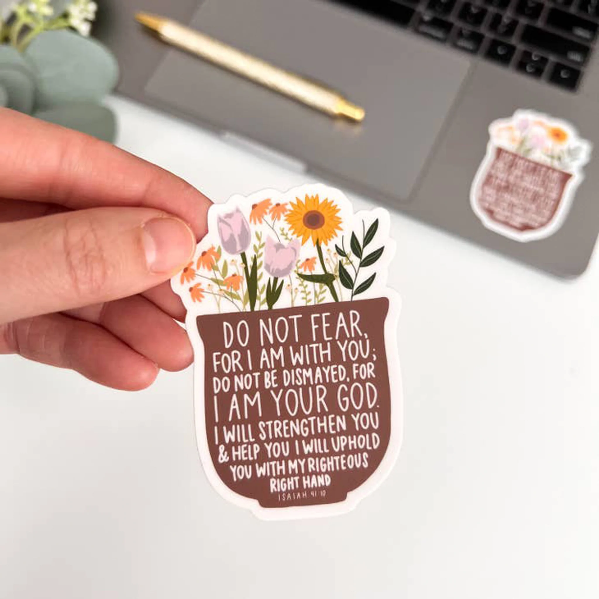 Isaiah 41:10 Do Not Fear Vinyl Sticker - Image 2