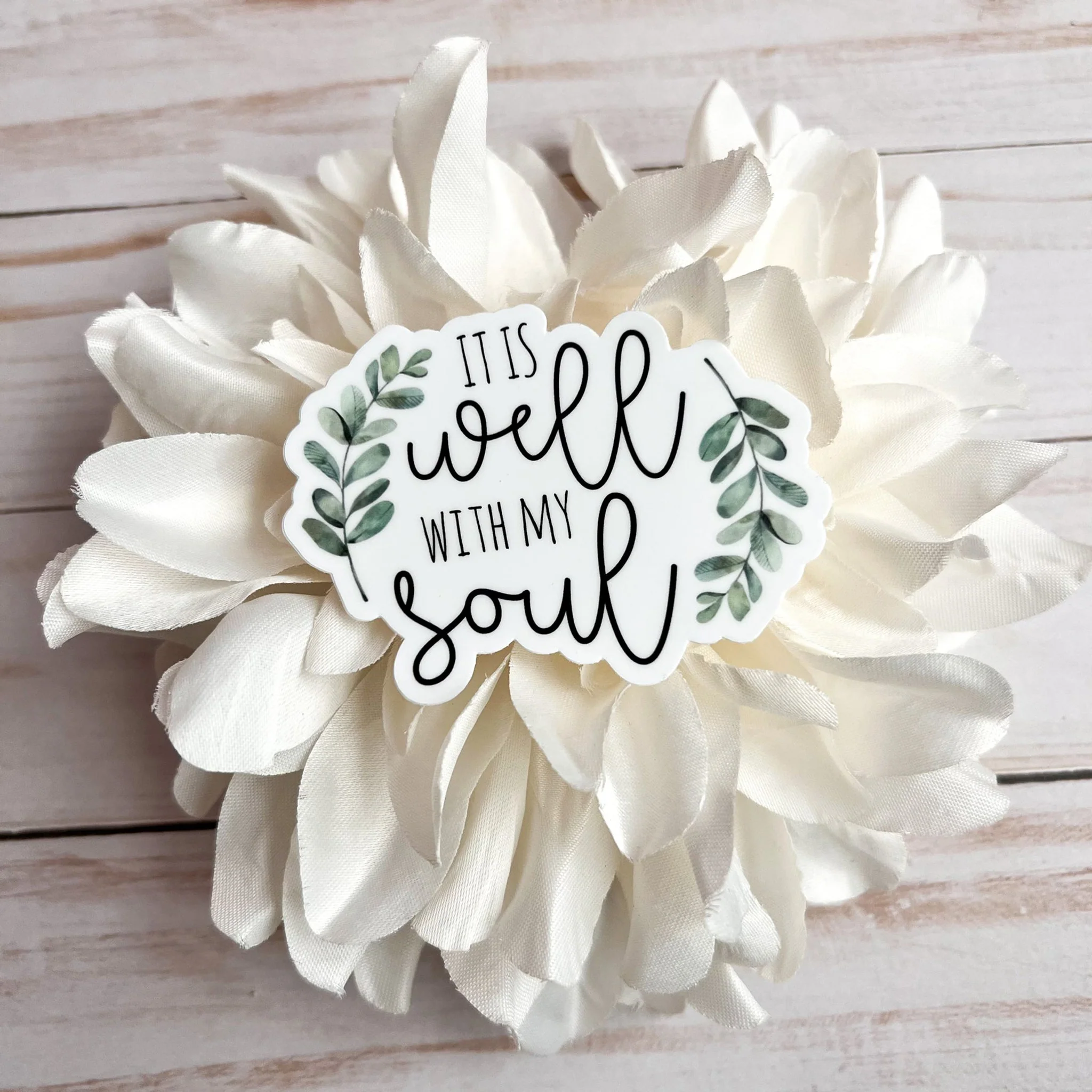 It Is Well With My Soul Leaves Vinyl Sticker - Image 2