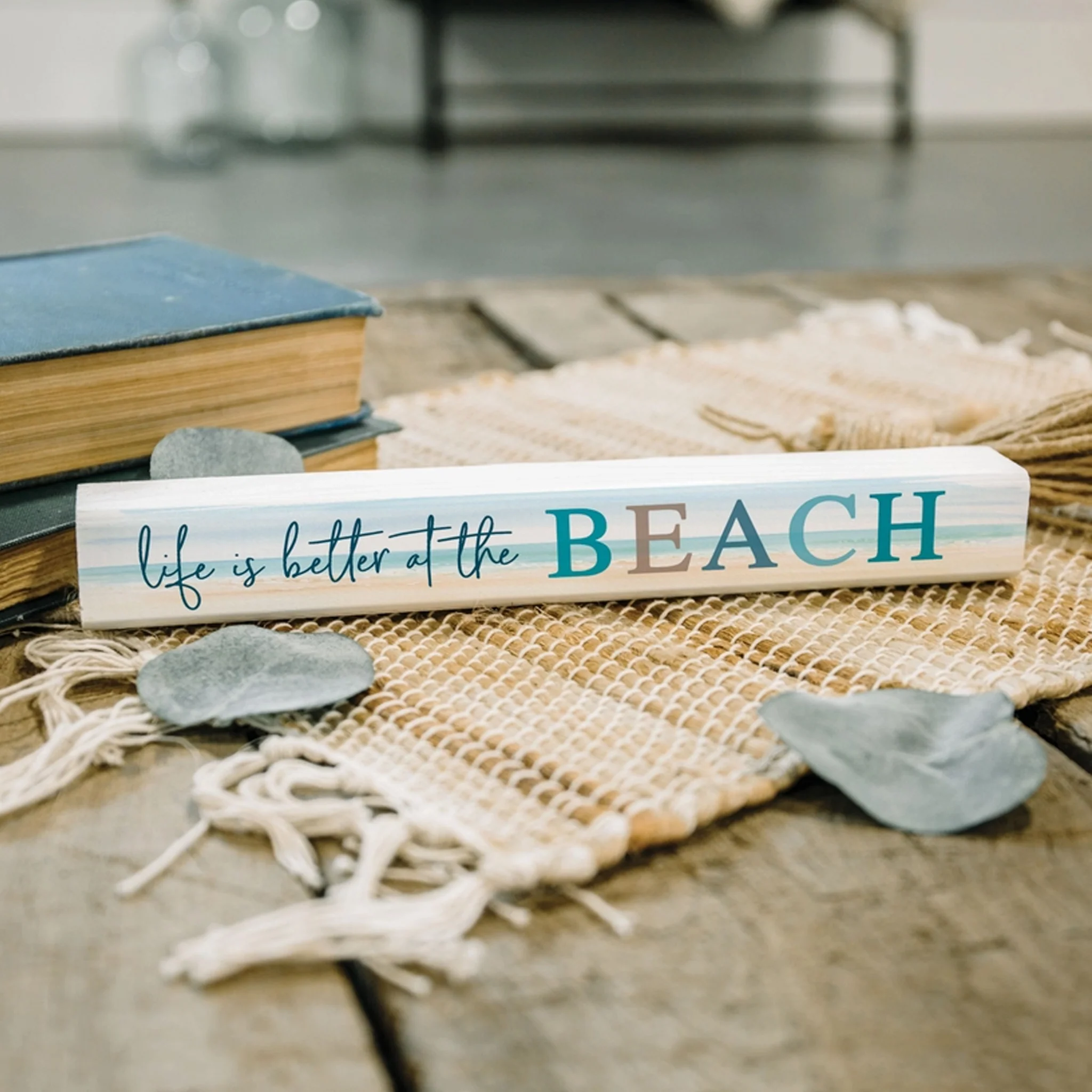 Life Is Better At The Beach Tabletop Wood Block Sign - Image 2