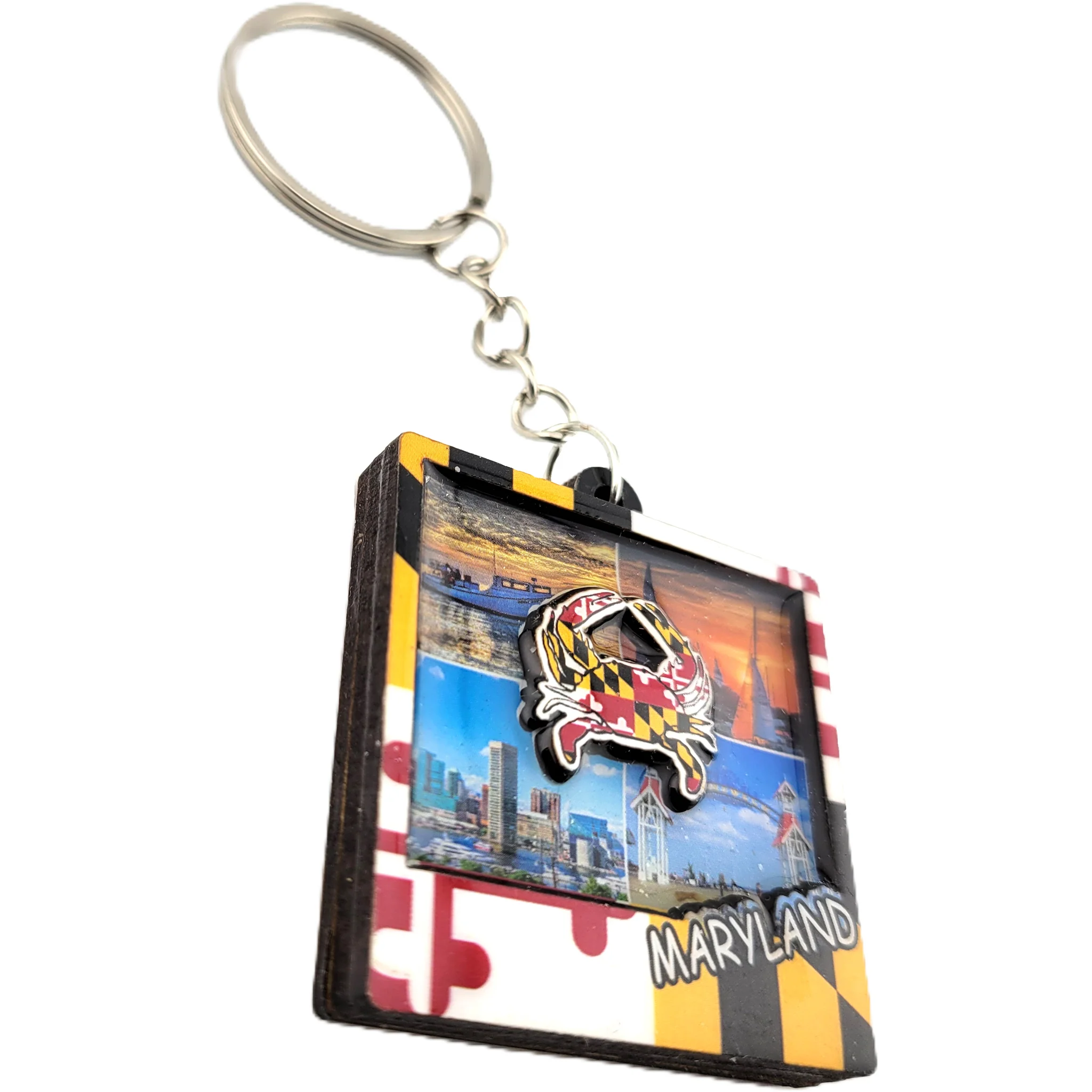 Maryland 4 Photo and Flag Crab Key Ring - Image 3