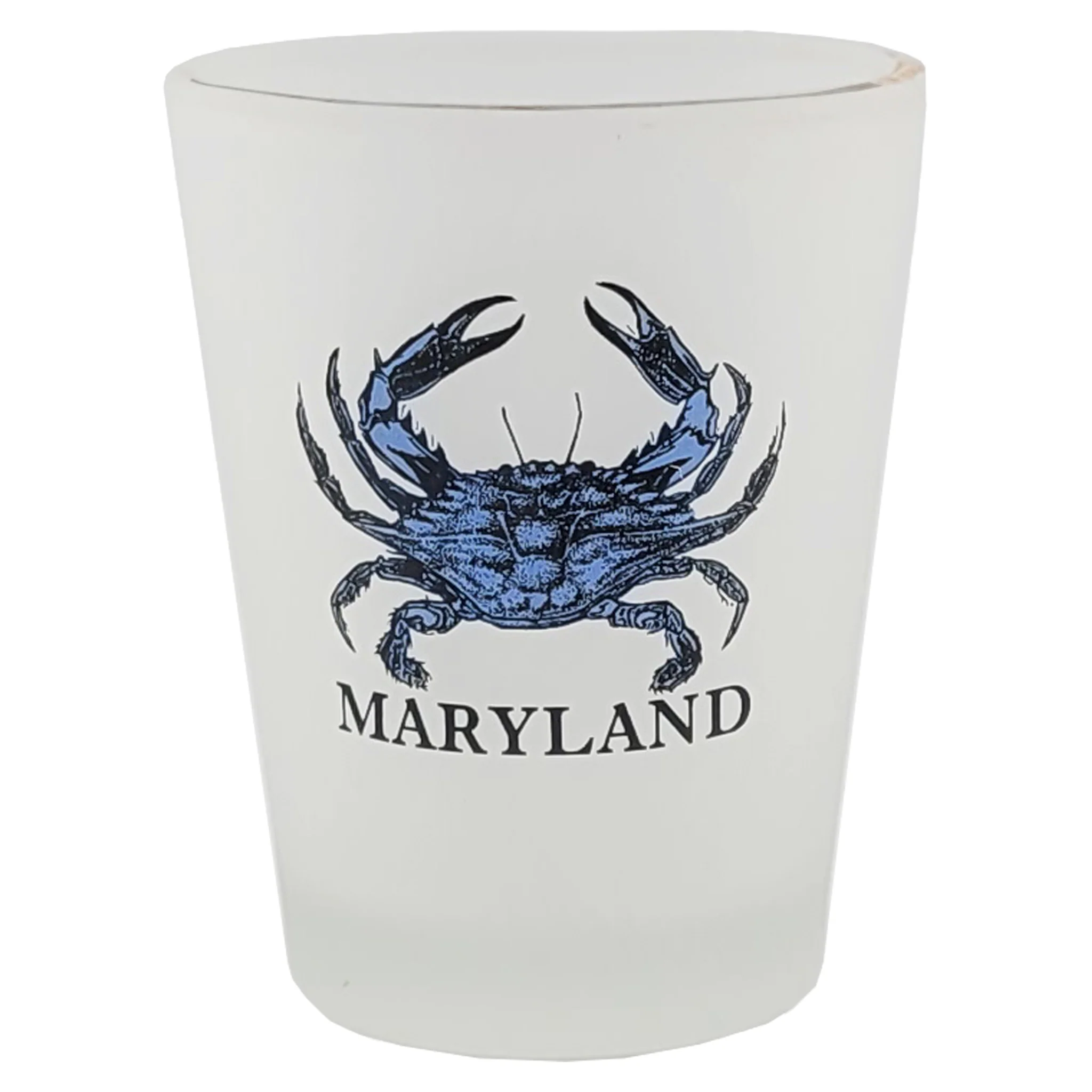 Maryland Blue Crab Frosted Shot Glass