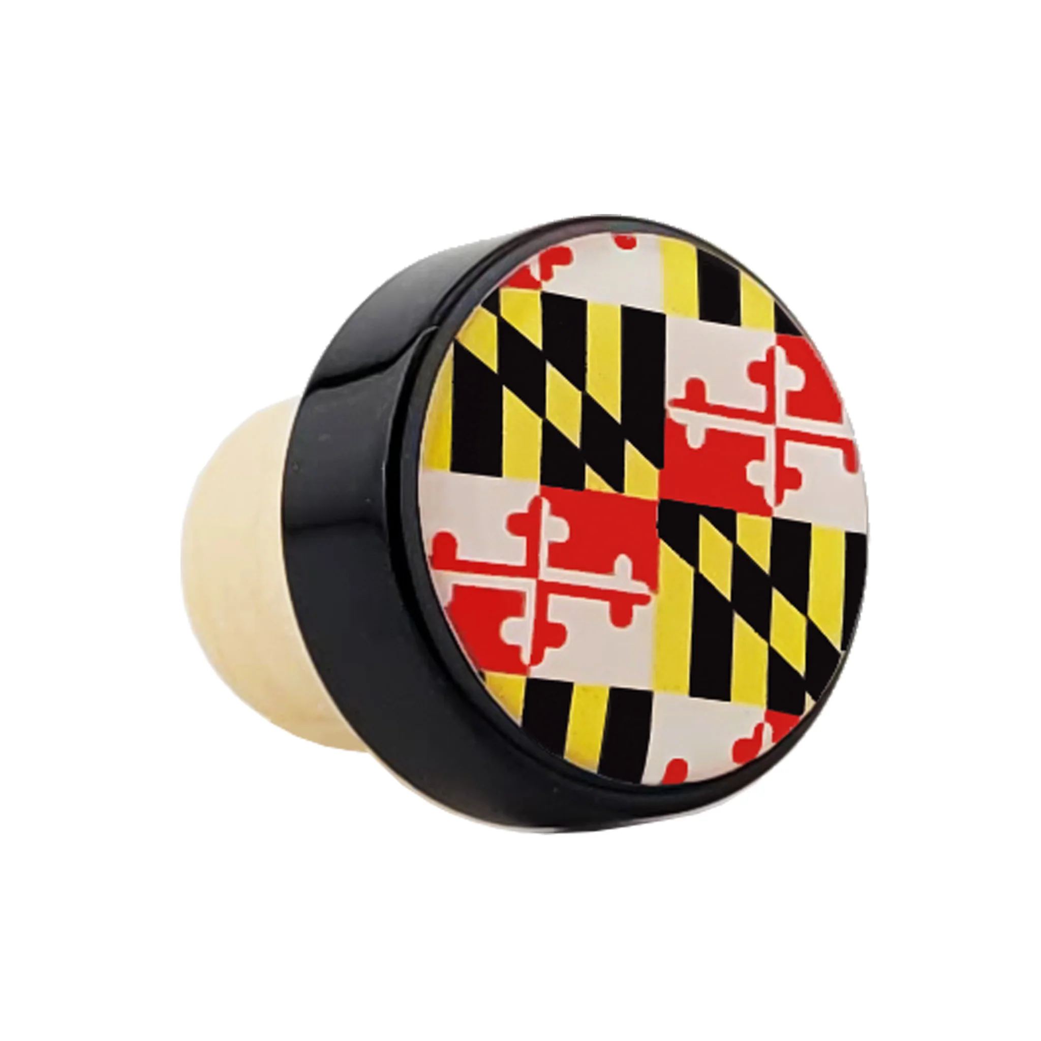 Maryland Flag Aluminum Wine Bottle Stopper - Red or Black - Image 2