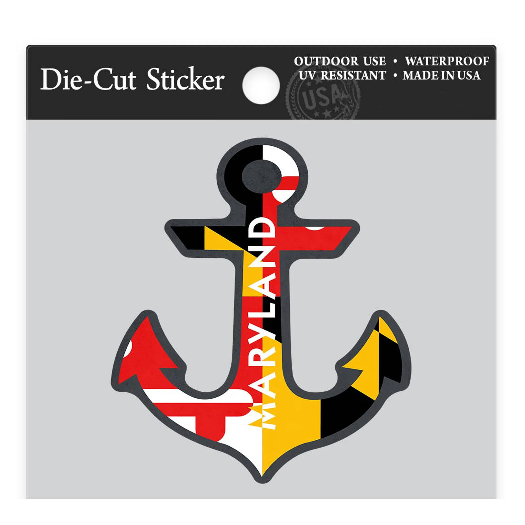 Maryland Flag Mini Anchor Die-Cut Sticker - Image 2