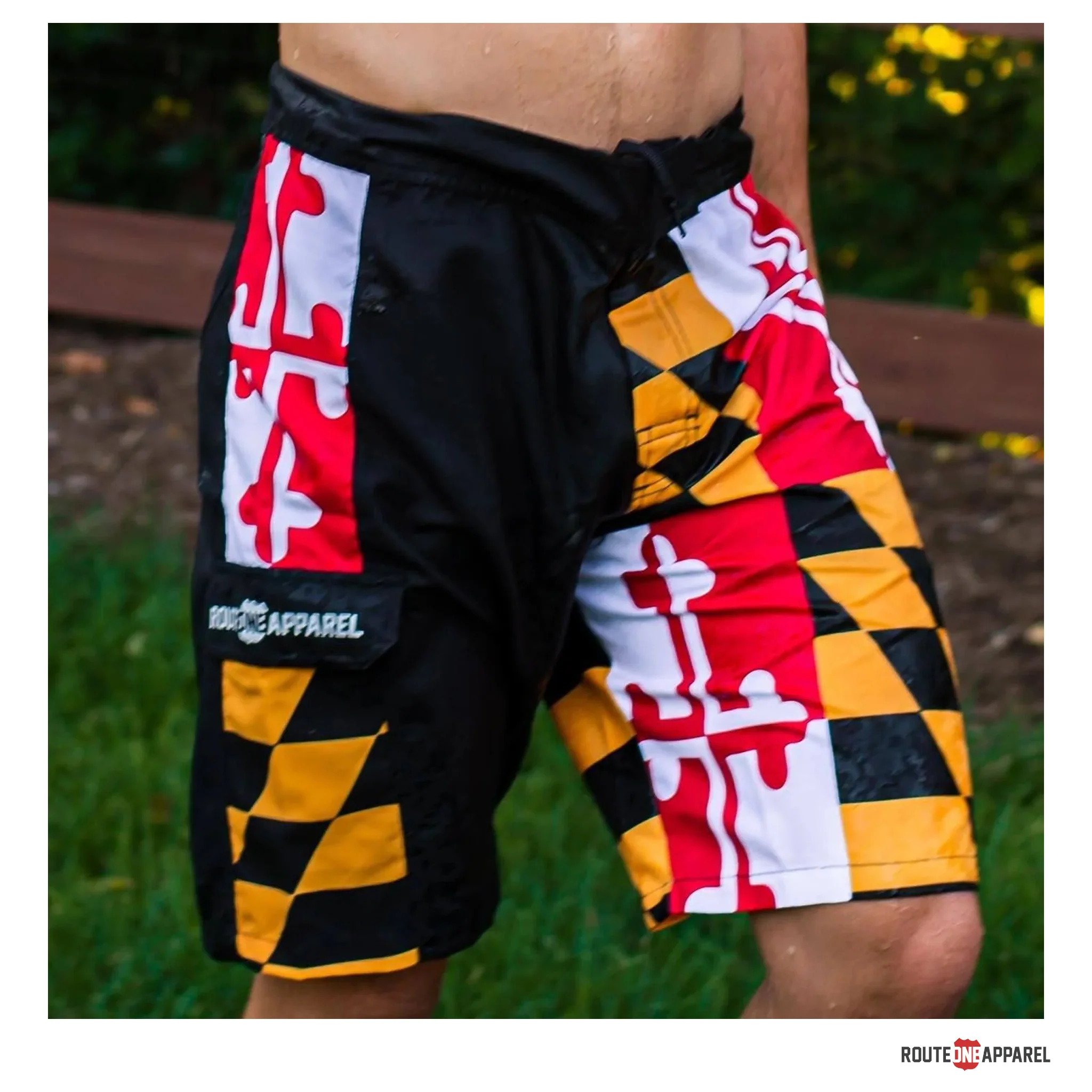 Maryland Flag Boardshorts Mens Black - Image 3