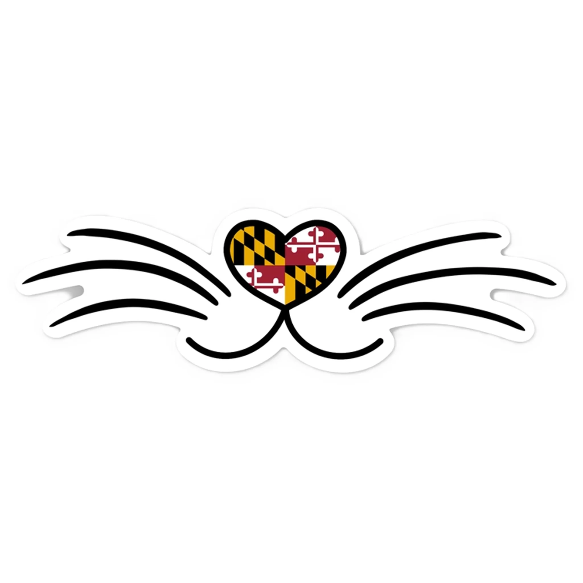 Maryland Flag Cat Nose and Whiskers Vinyl Sticker