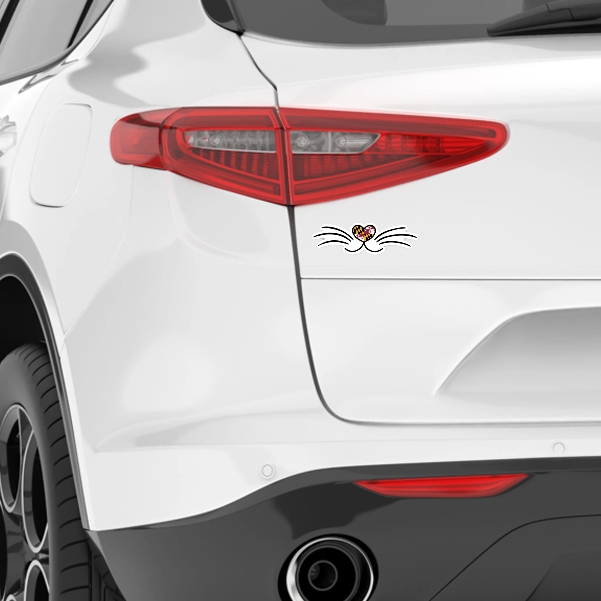 Maryland Flag Cat Nose and Whiskers Vinyl Sticker - Image 2