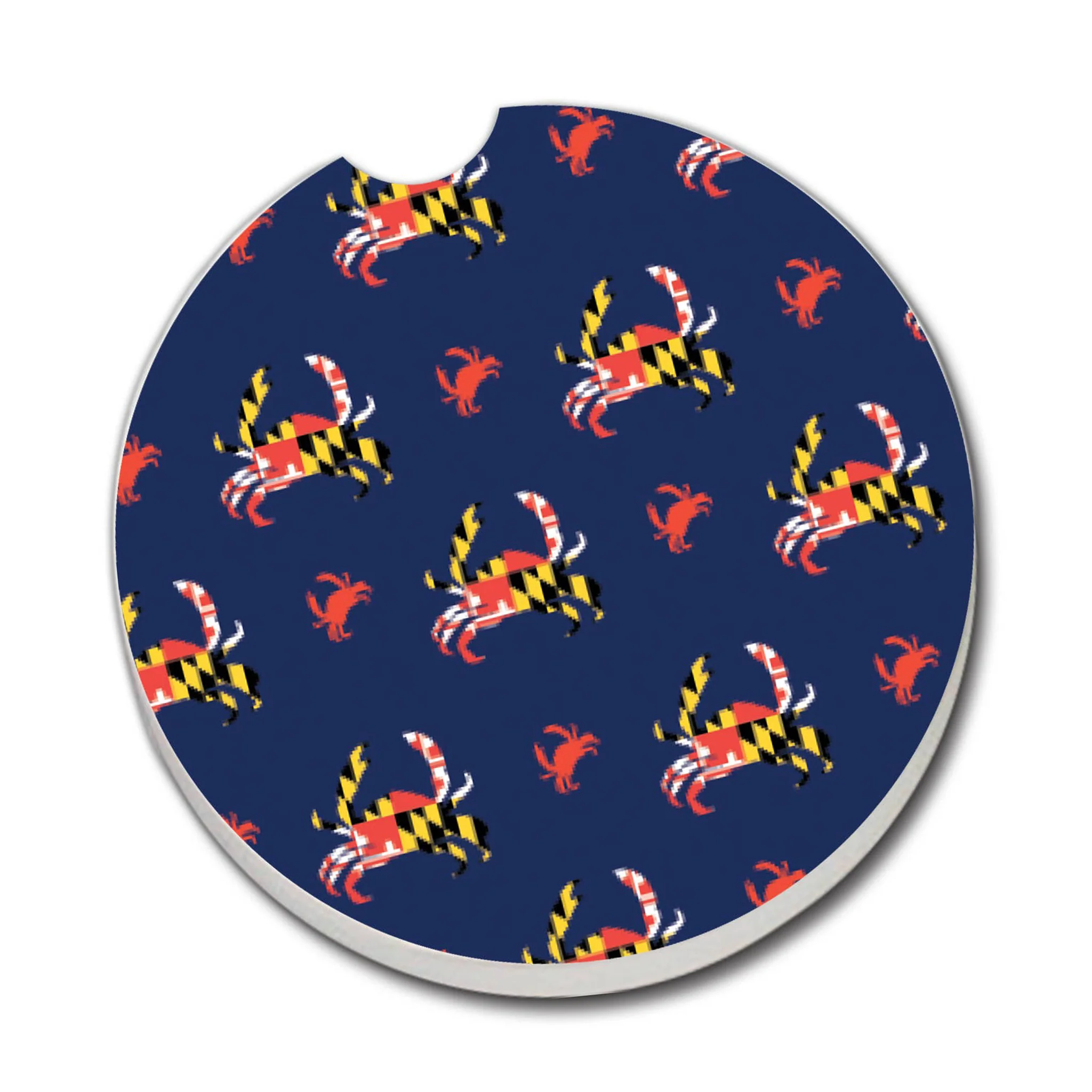 Maryland Flag Crab Absorbent Stone Car Coaster
