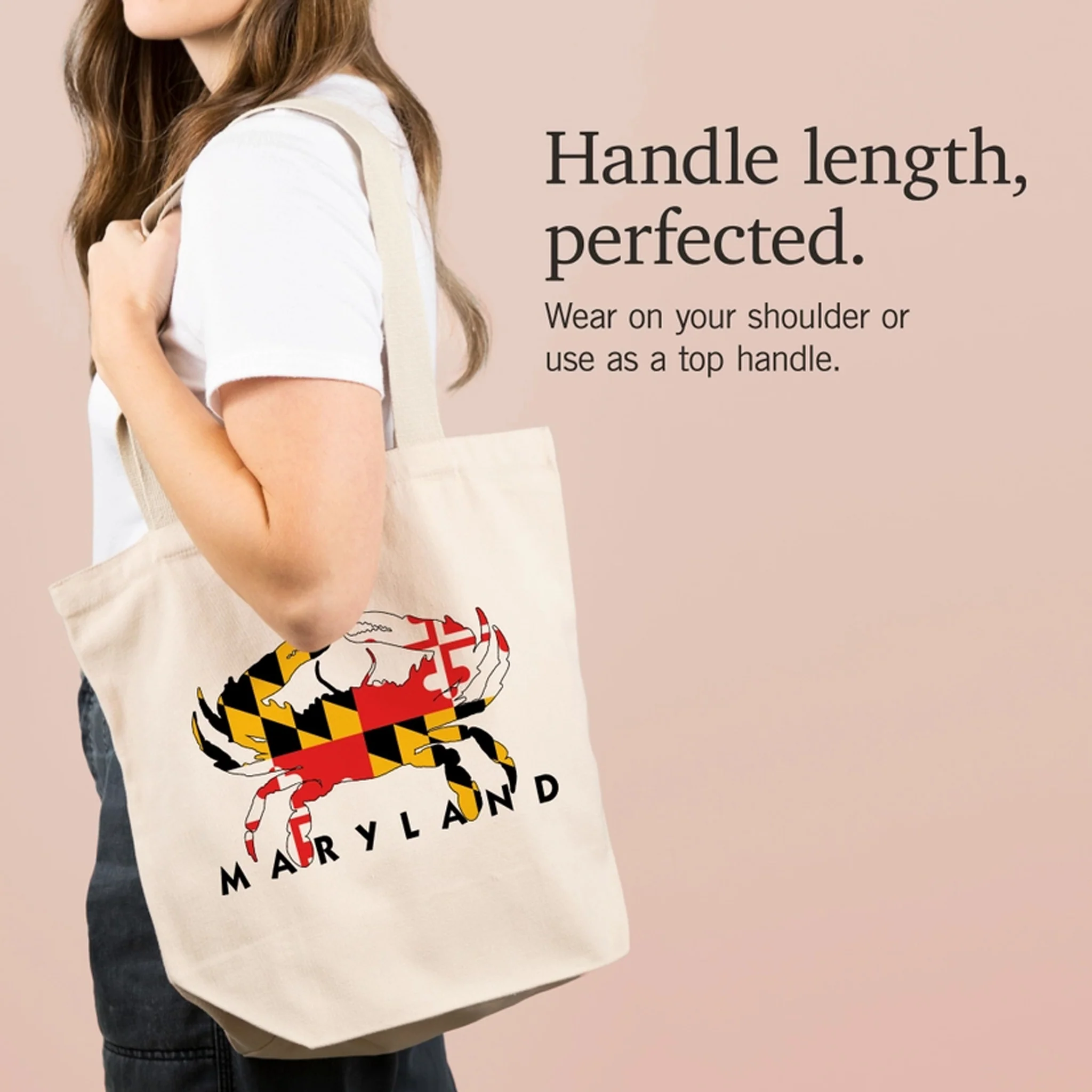 Maryland Flag Crab Cotton Totebag - Image 2