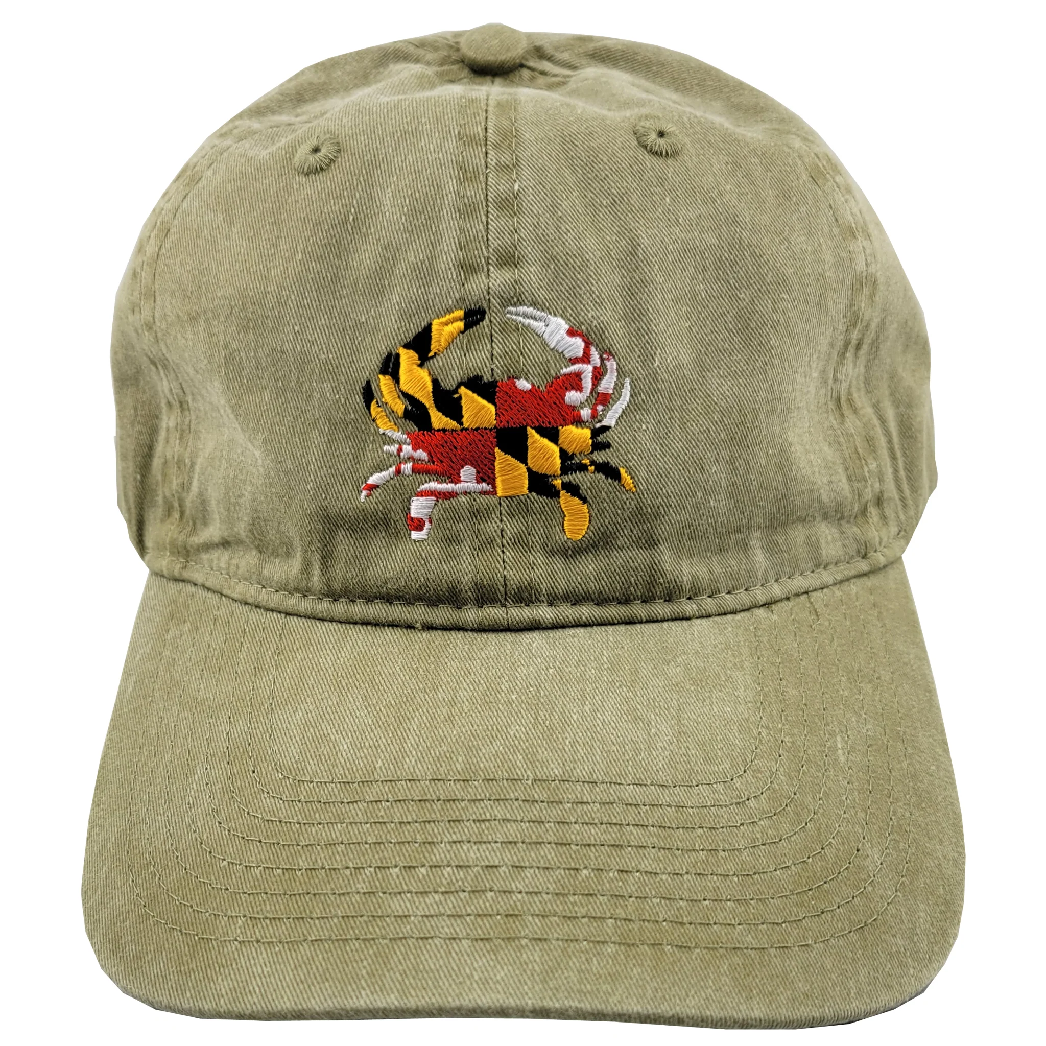 Maryland Flag Crab Embroidered Baseball Hat Assorted Colors - Image 2