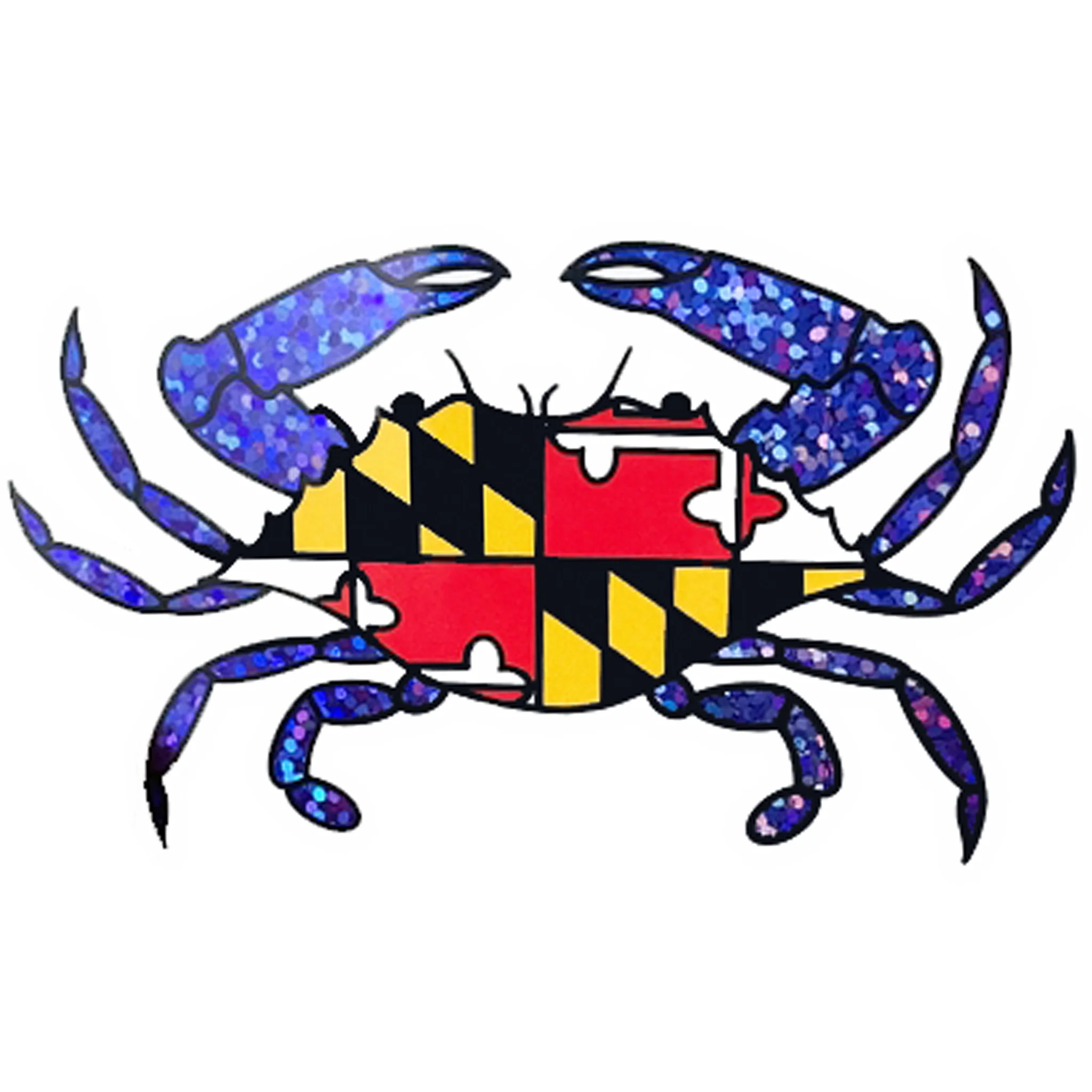 Maryland Flag Crab Glitter Claws Vinyl Sticker - Image 2