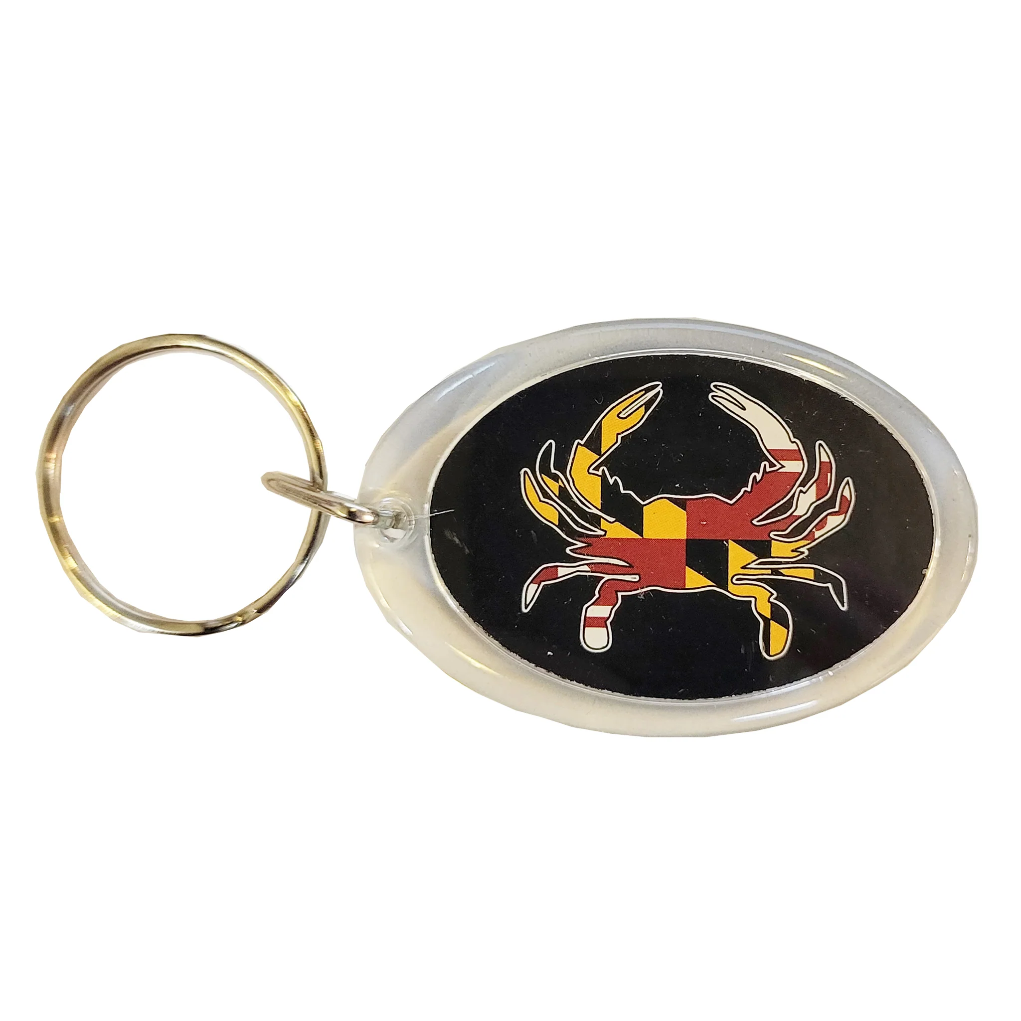 Maryland Flag Crab Oval Keychain