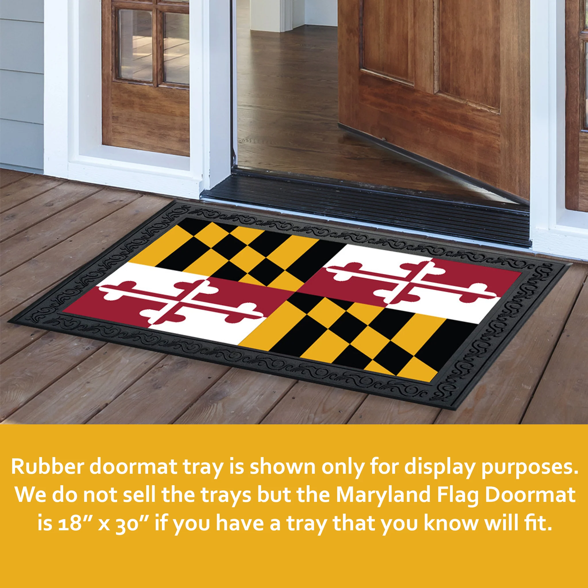 Maryland Flag Doormat Rug 30"x18" - Image 3