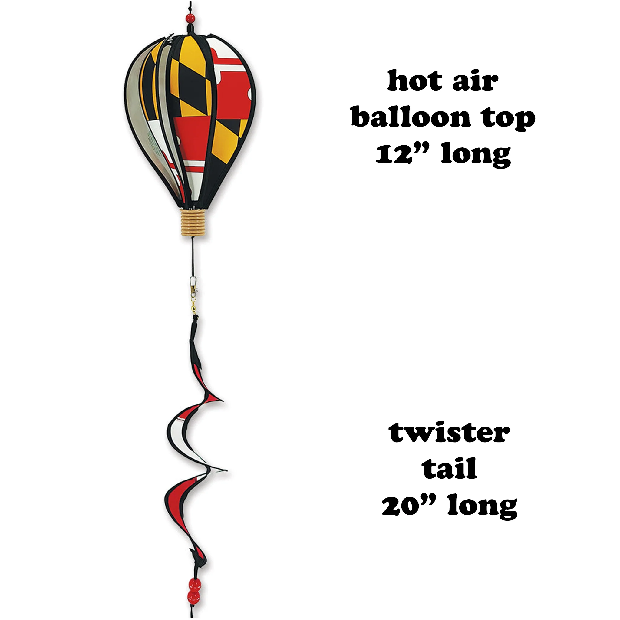 Maryland Flag Hot Air Balloon Spinner with Twister Tail - Image 2
