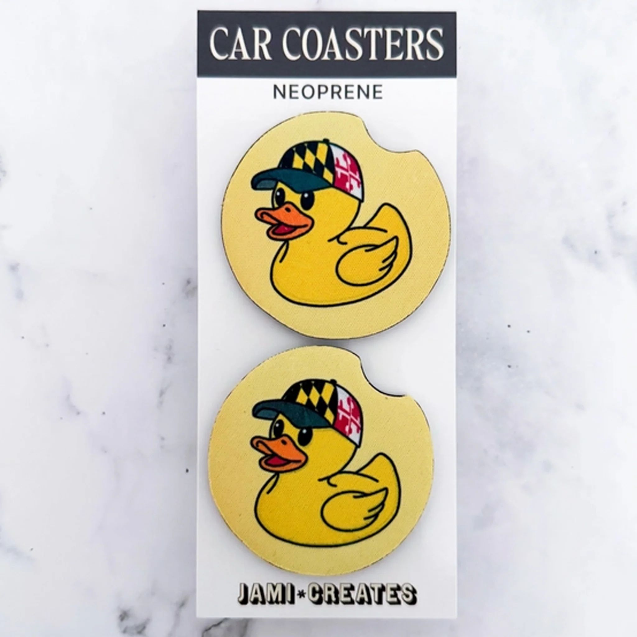 Maryland Flag Jeep Duck Car Coasters Set of 2 - Image 2