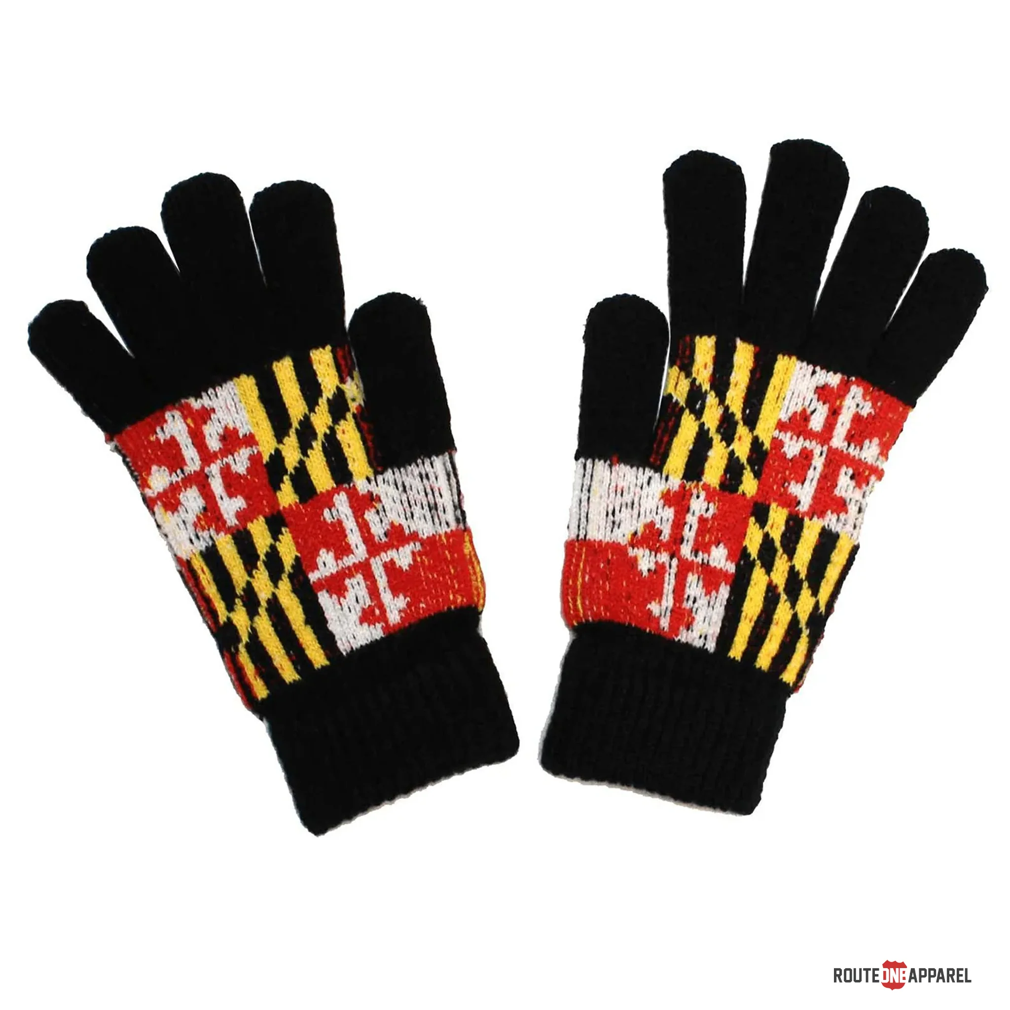 Maryland Flag Knit Winter Gloves