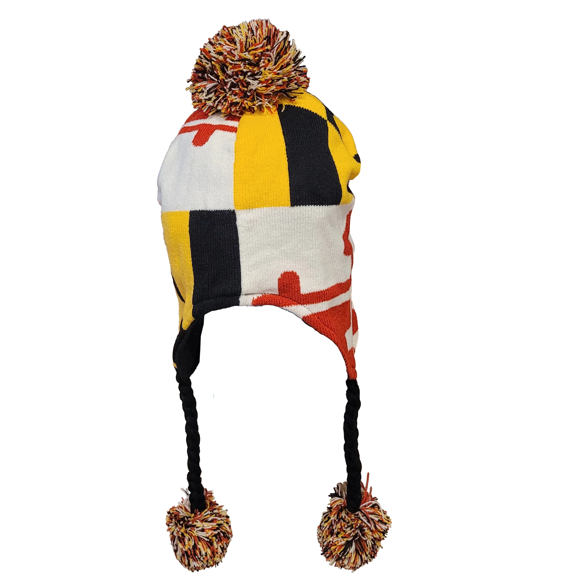 Maryland Flag Norwegian Ski Hat with Tassels - Image 2