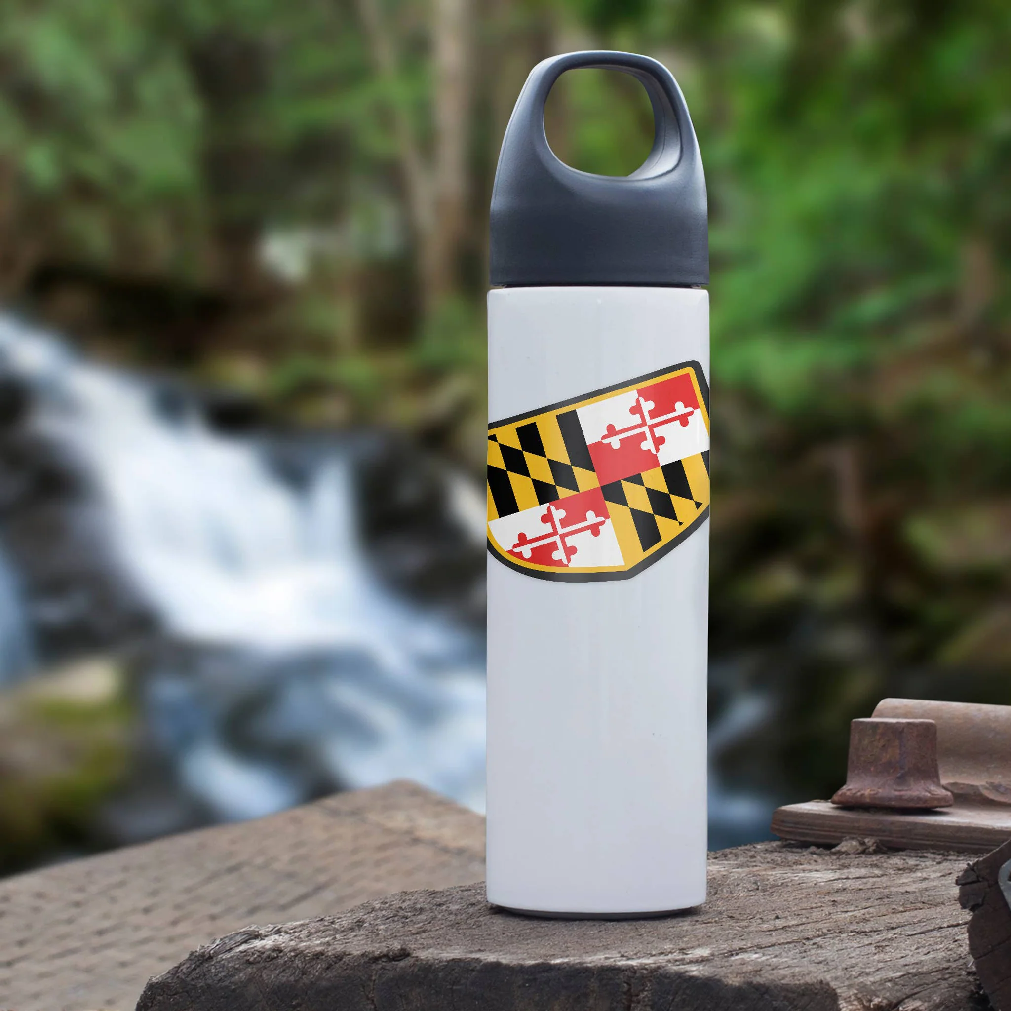 Maryland Flag Shield Shaped Die-Cut Sticker - Image 2
