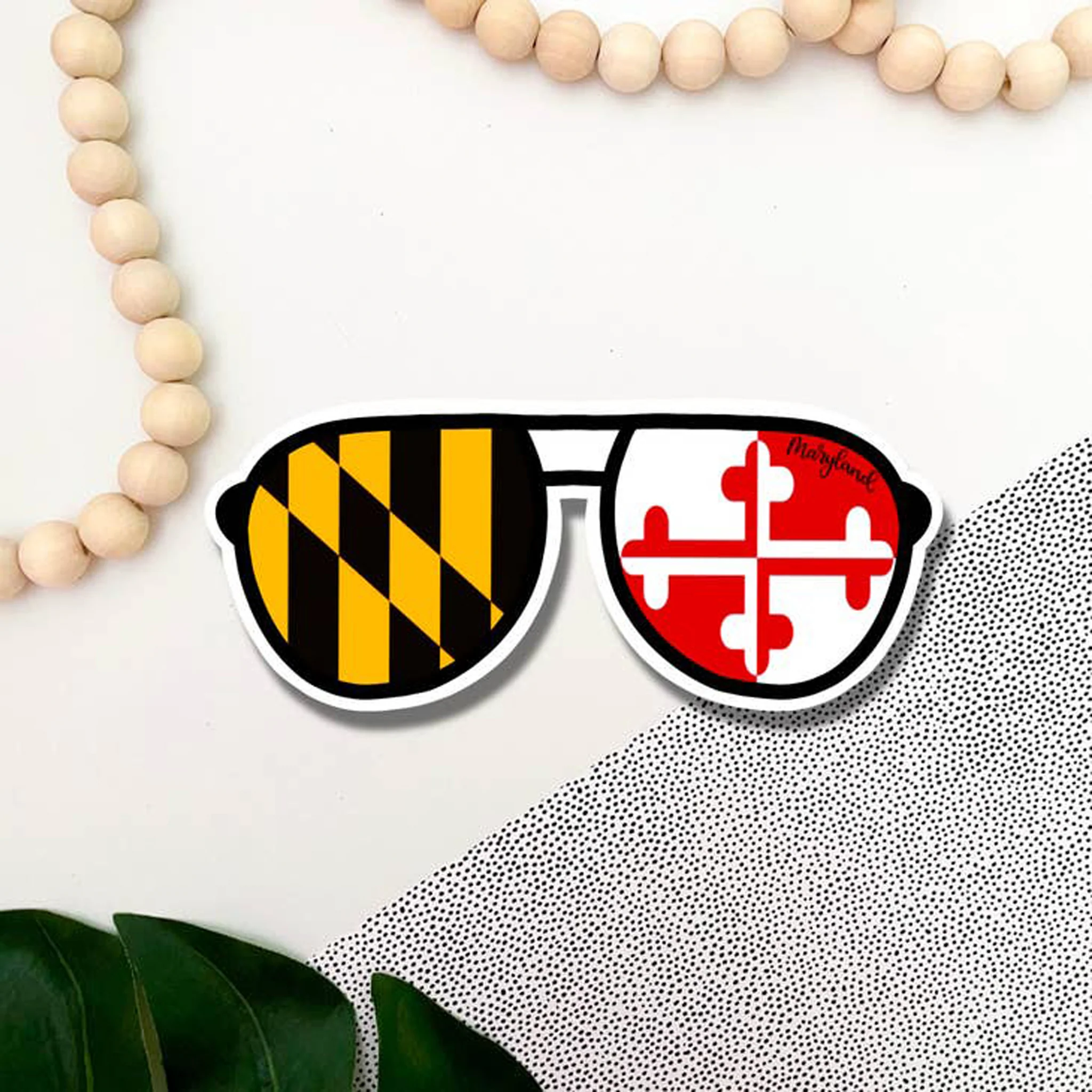 Maryland Flag Sunglasses Vinyl Sticker - Image 2