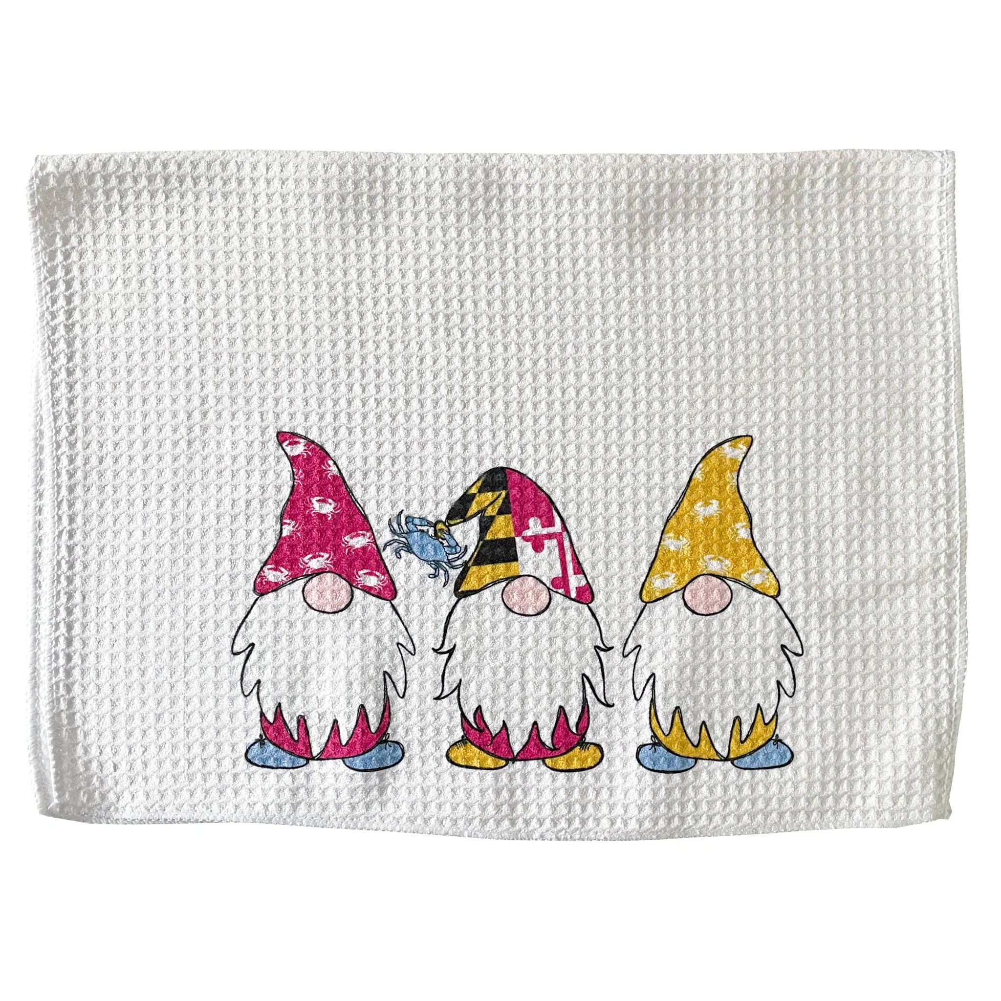 Maryland Flag Gnome Friends Kitchen Towel