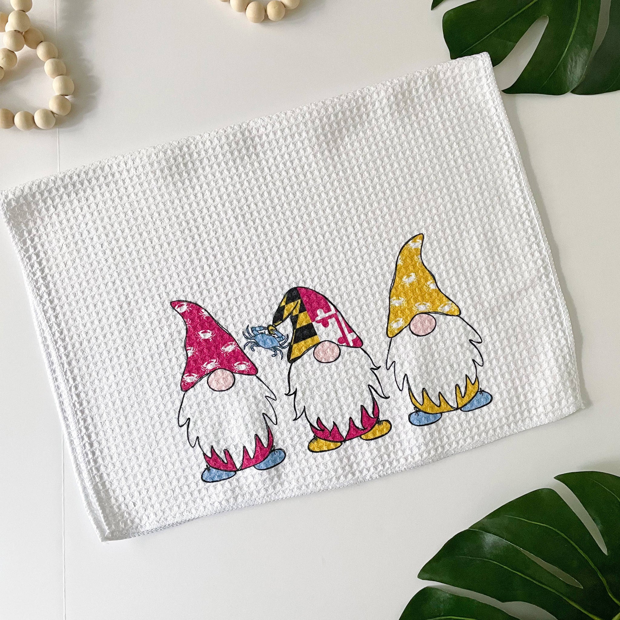 Maryland Flag Gnome Friends Kitchen Towel - Image 3
