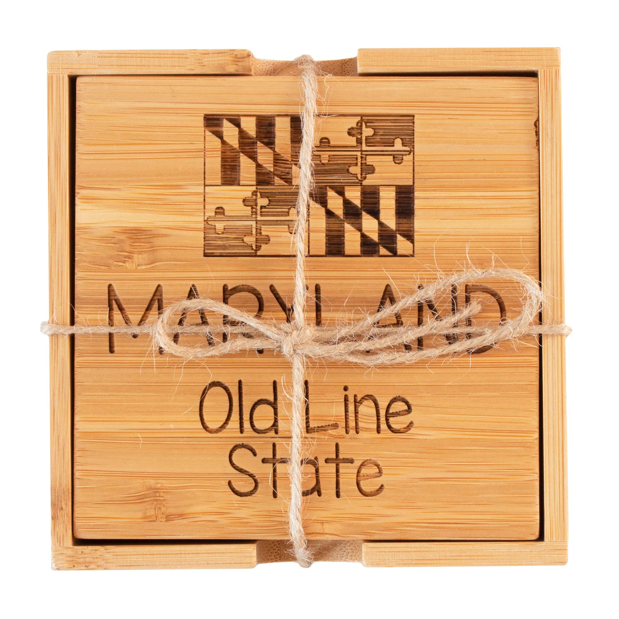 Maryland Map Bamboo Coaster Set of 4