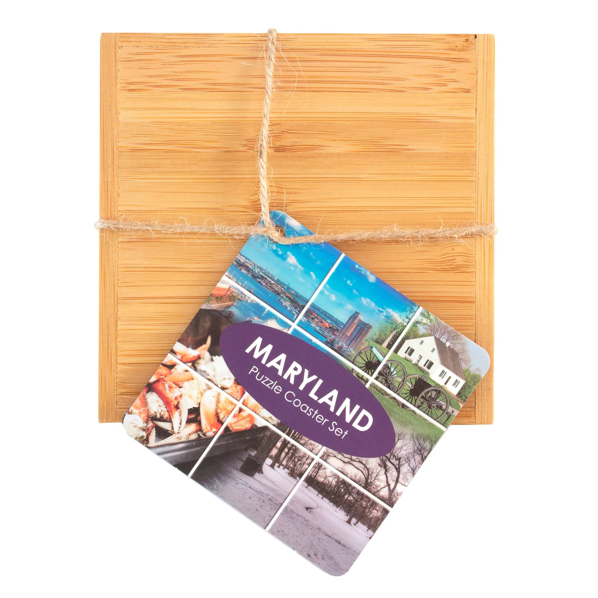 Maryland Map Bamboo Coaster Set of 4 - Image 5